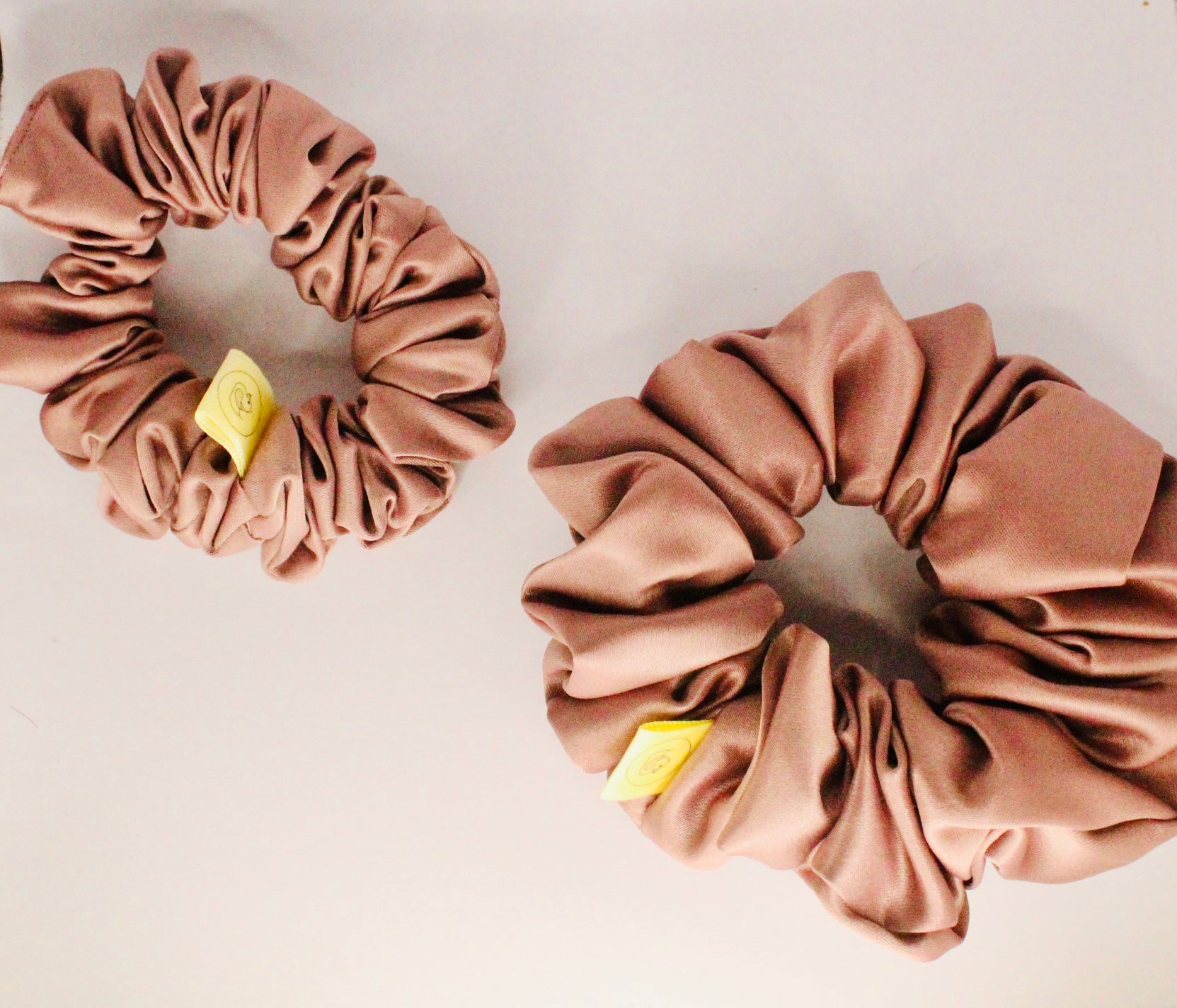 Mink Brown satin hair scrunchie