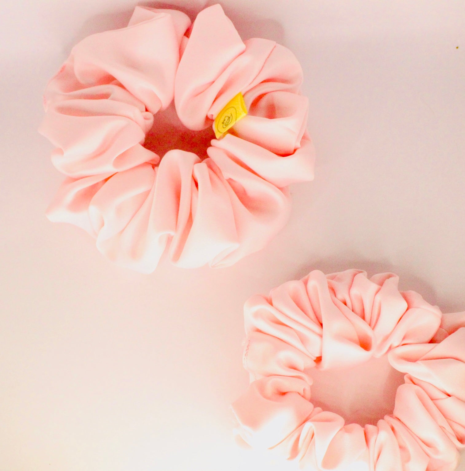 Pale Pink Satin hair scrunchie