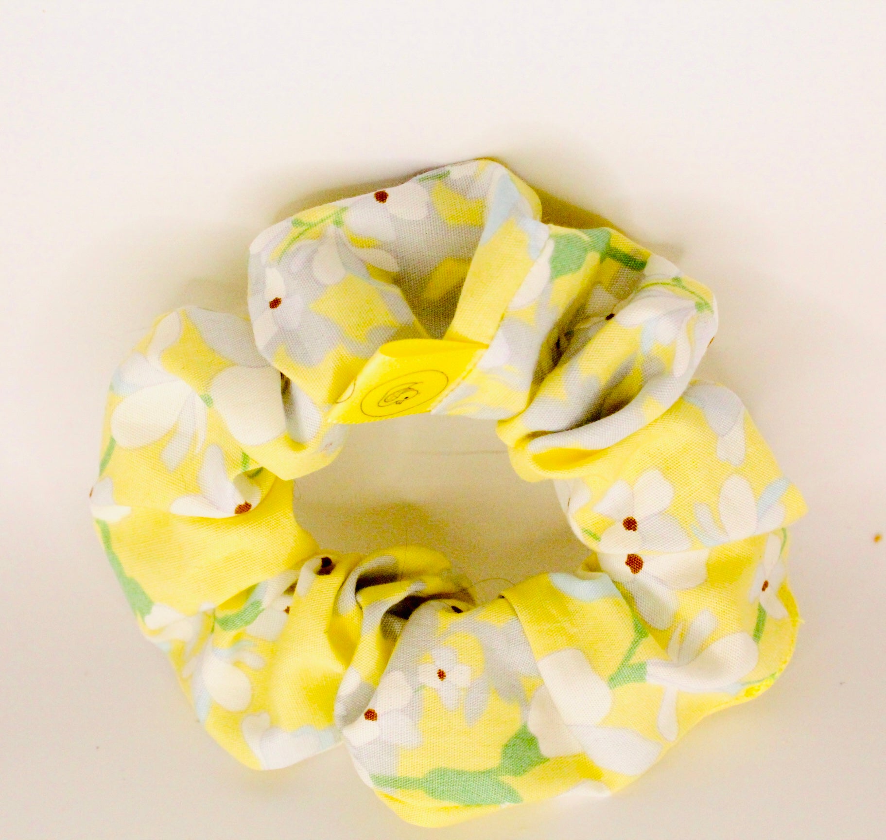 Pale yellow pastel Lemon pastel cherry blossom hair scrunchie