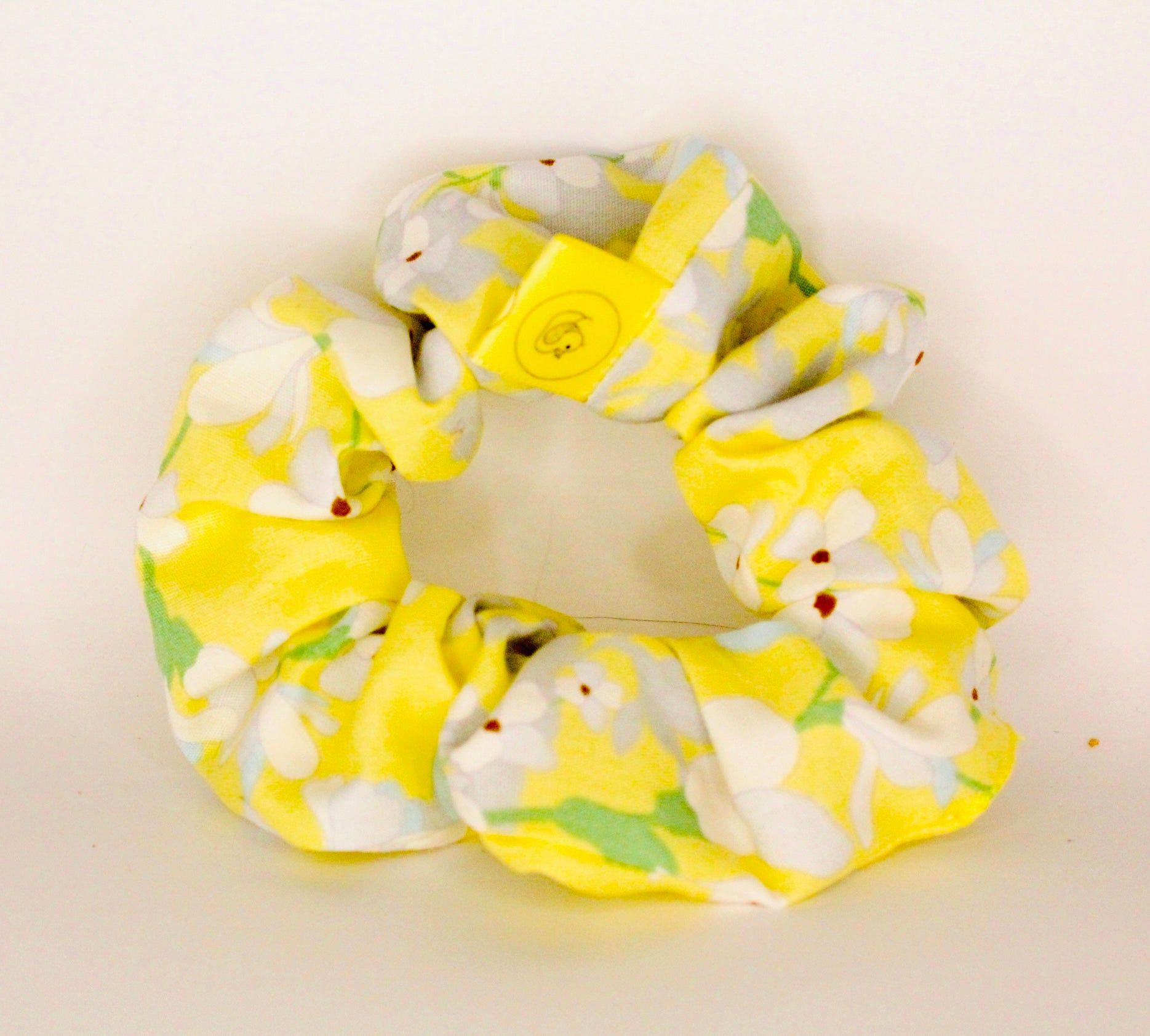 Pale yellow pastel Lemon pastel cherry blossom hair scrunchie