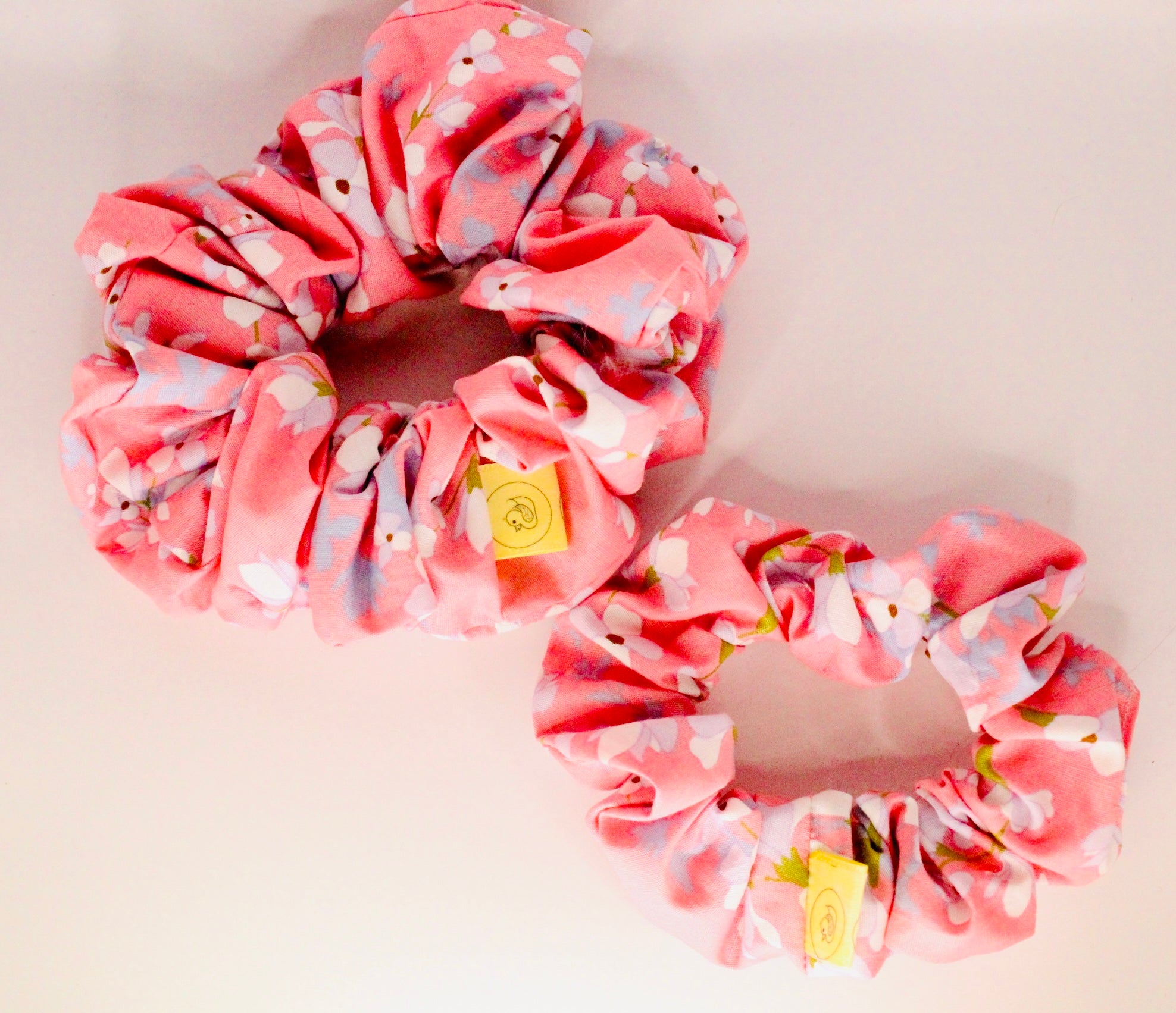 Pale pastel Baby pink pastel cherry blossom hair scrunchie