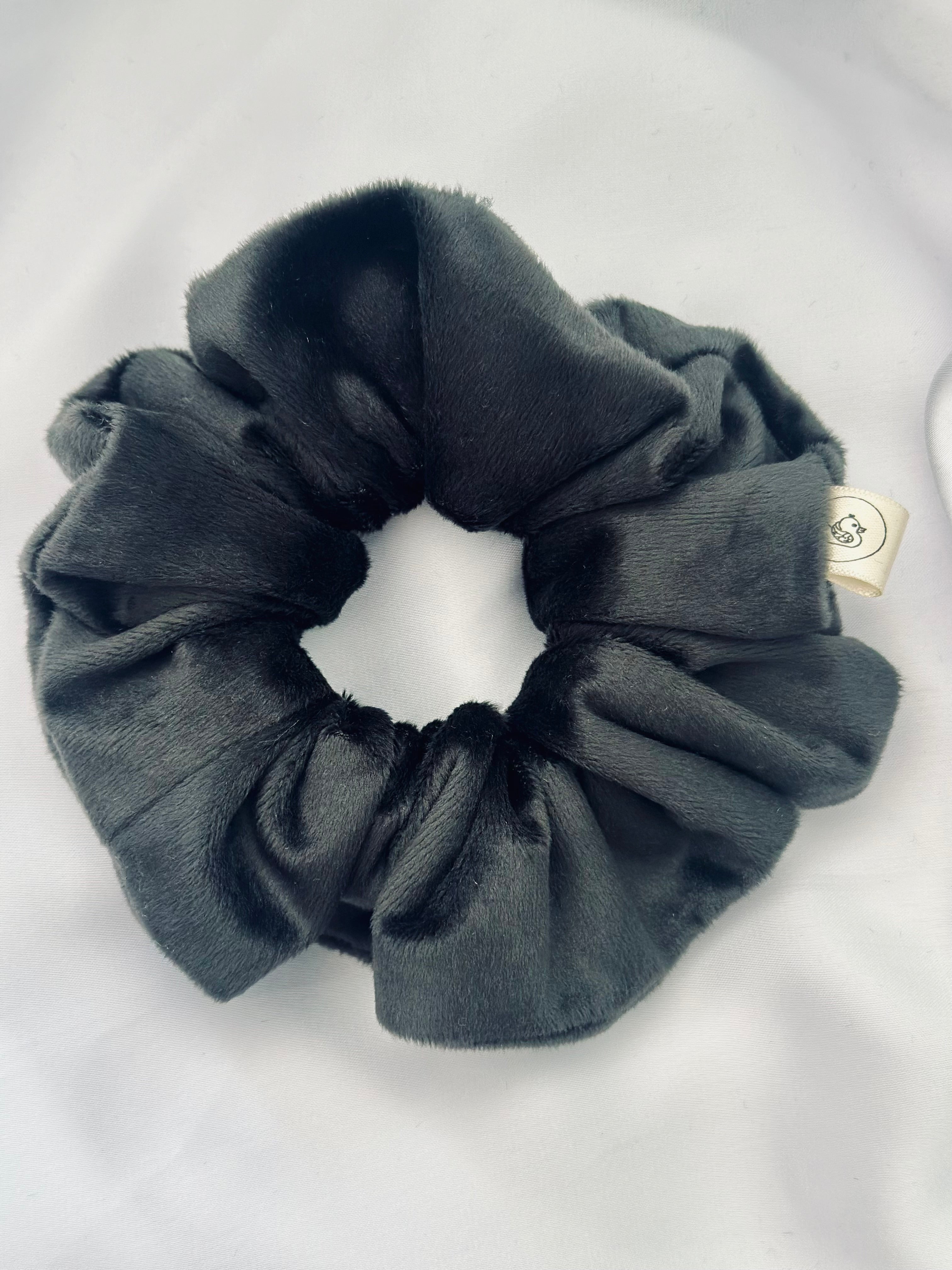 Slate Grey Velour Hair Scrunchie
