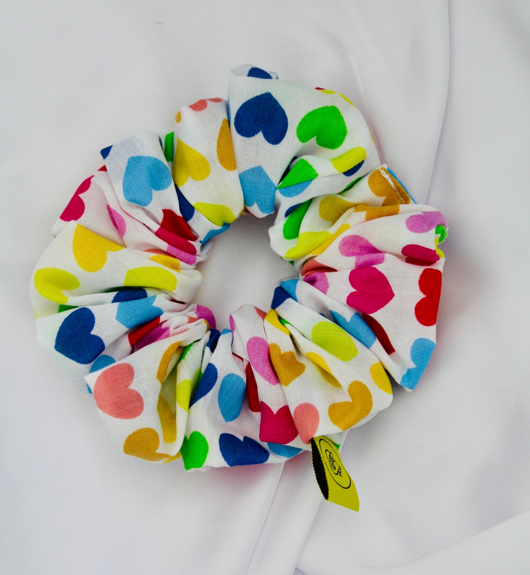 Rainbow Heart hair scrunchie