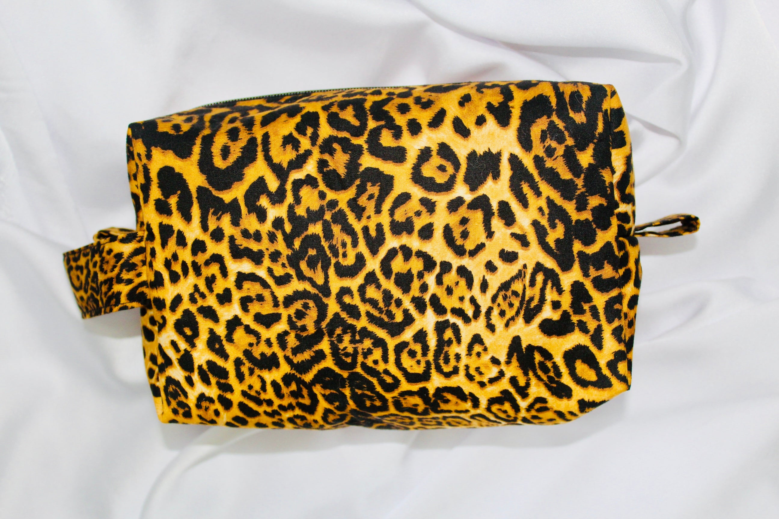 Leopard print Box cosmetic makeup bag Medium