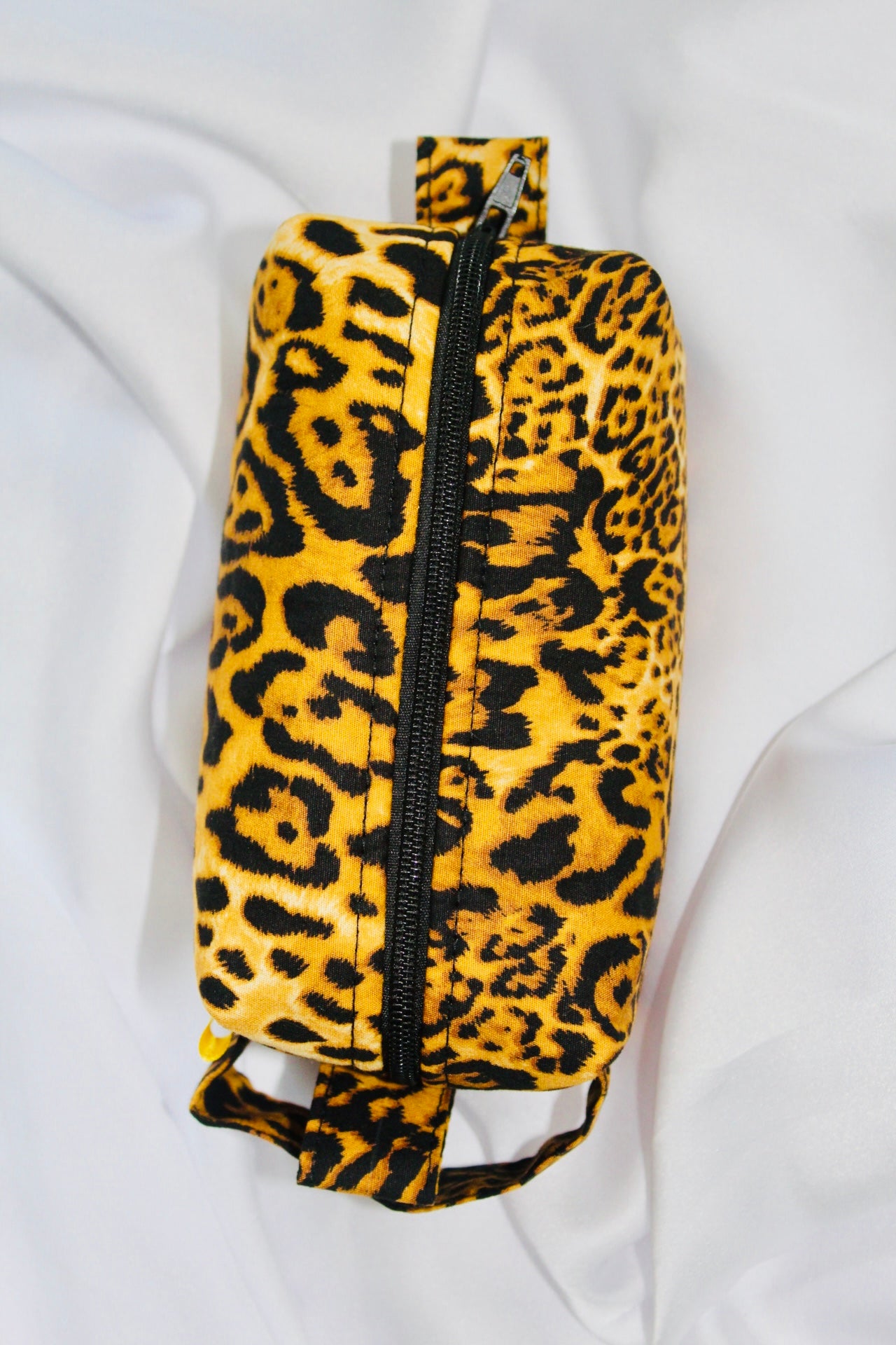 Leopard Print Box cosmetic makeup bag small