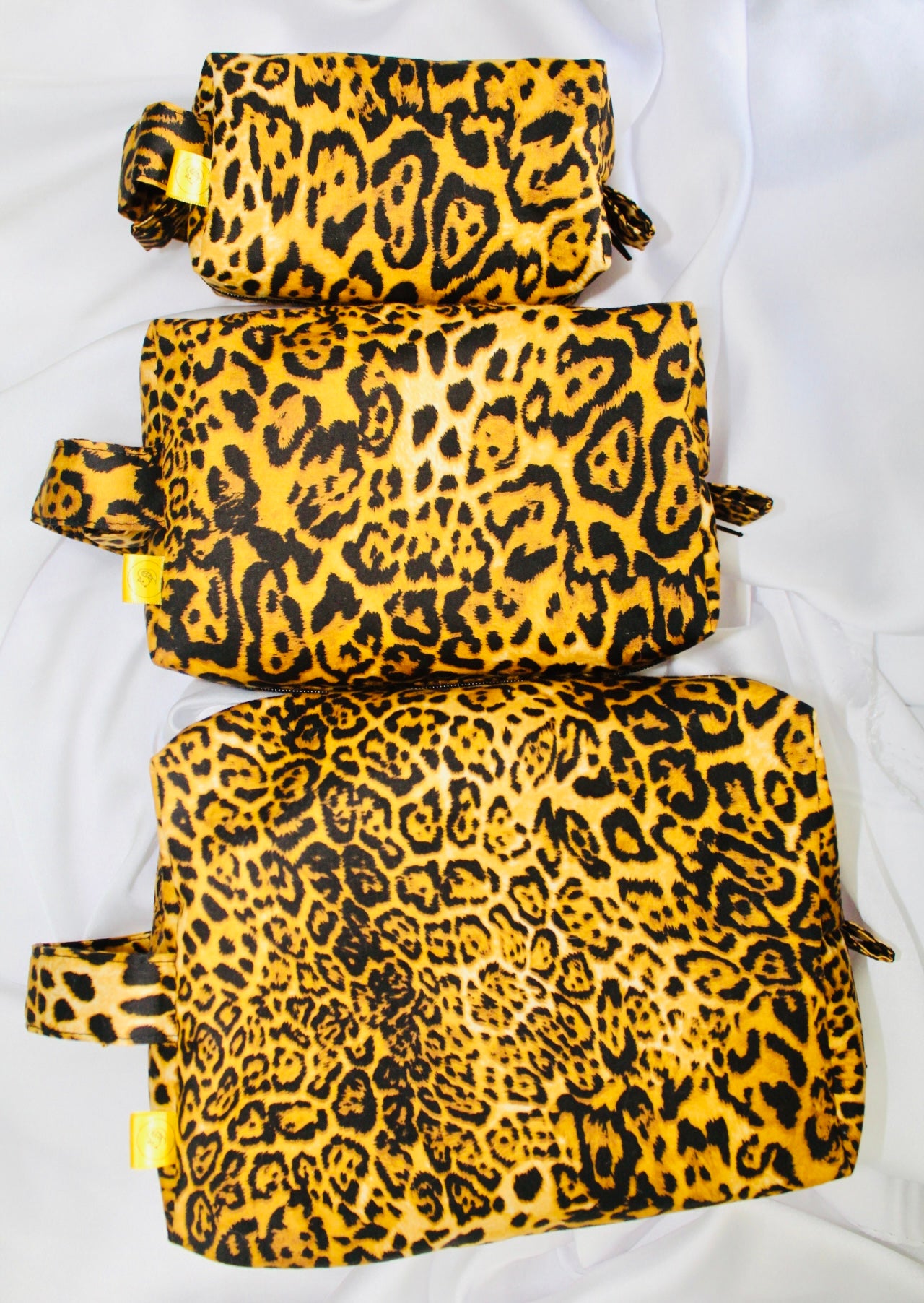Leopard print Box cosmetic makeup bag Medium