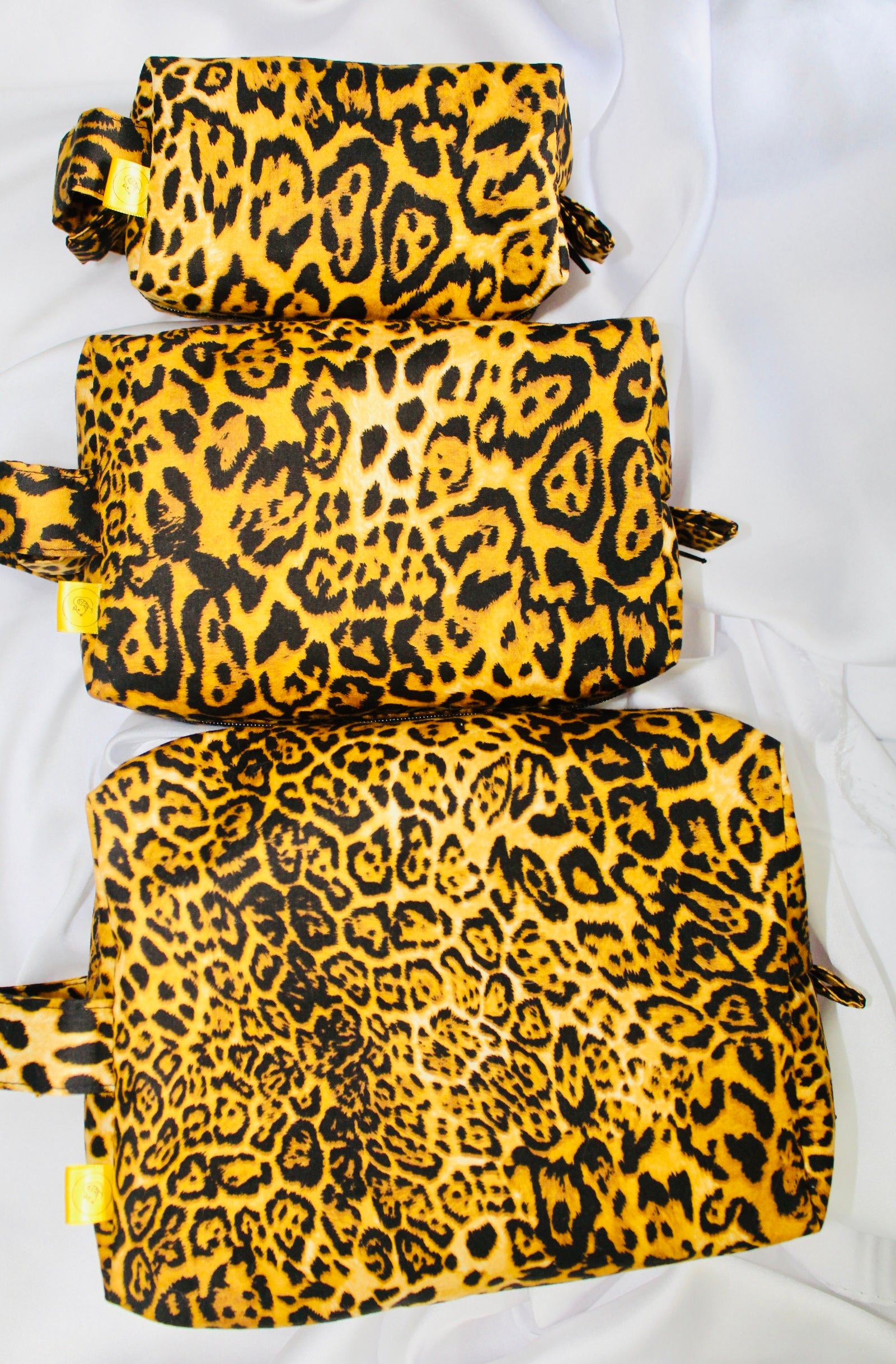 Leopard Print Box cosmetic makeup bag Large