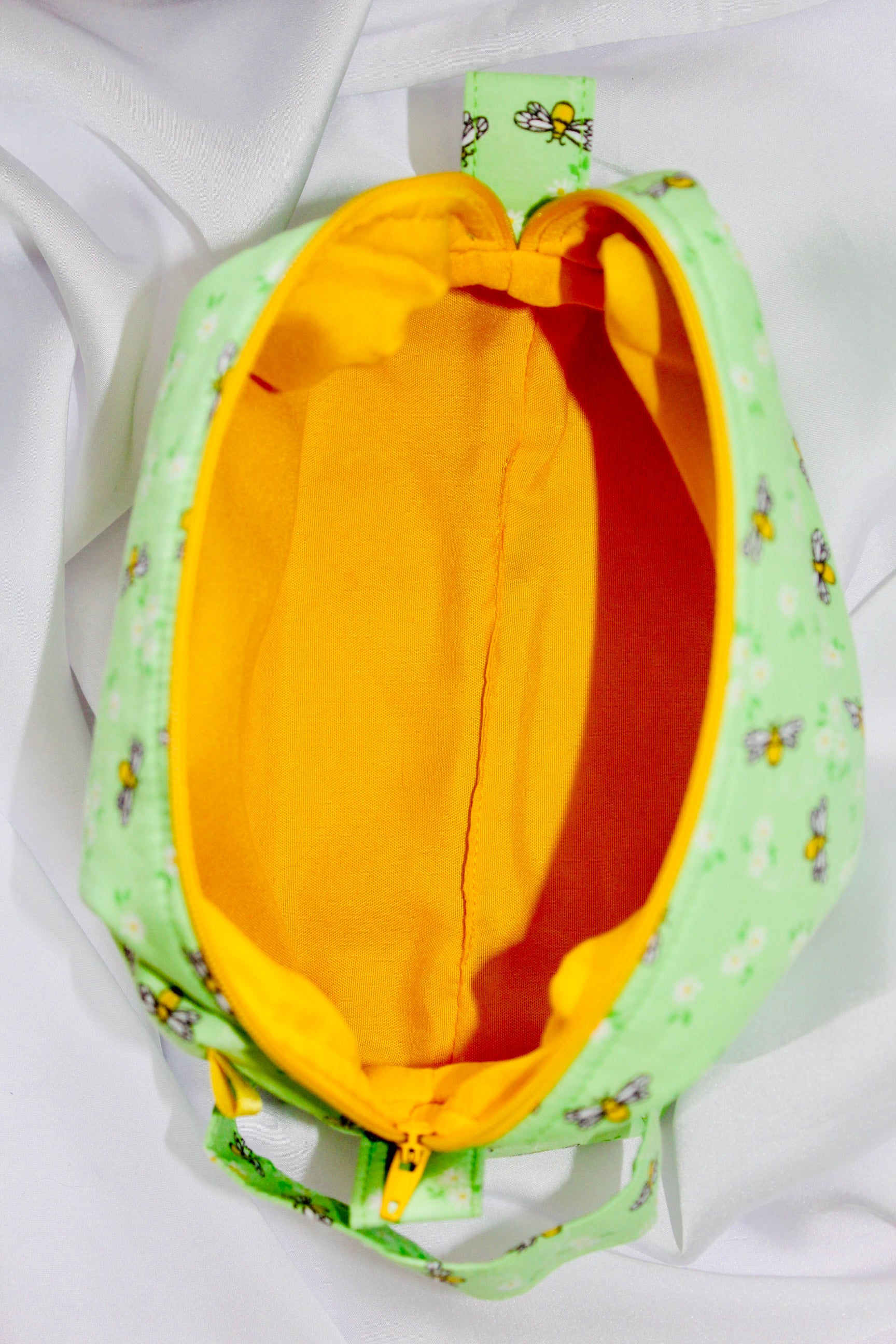Green Buzzy Bees Box cosmetic makeup bag Medium