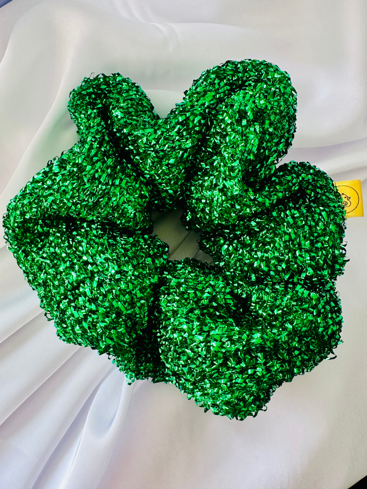Green Tinsel Hair Scrunchie