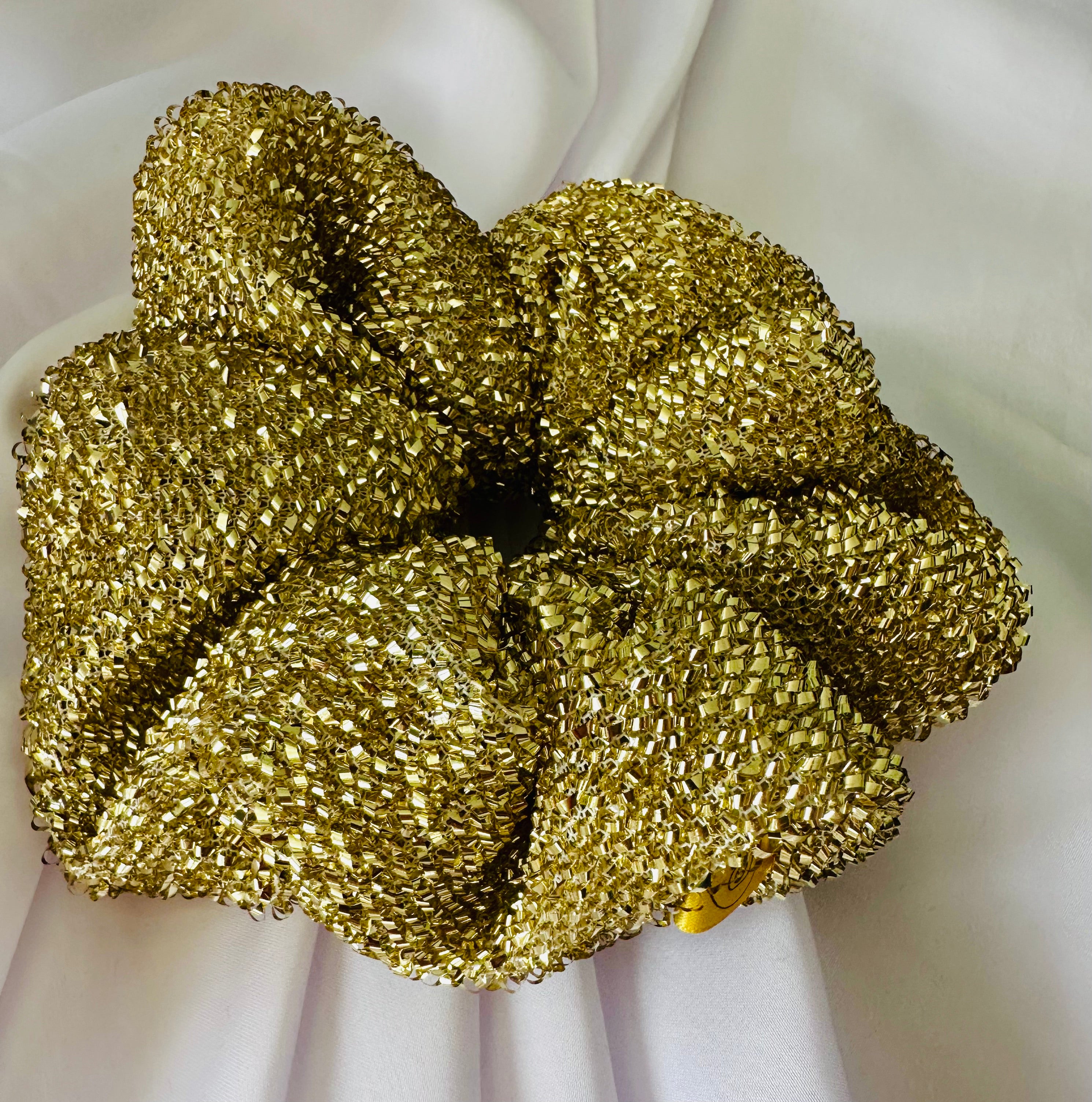 Gold Tinsel Christmas Hair Scrunchie