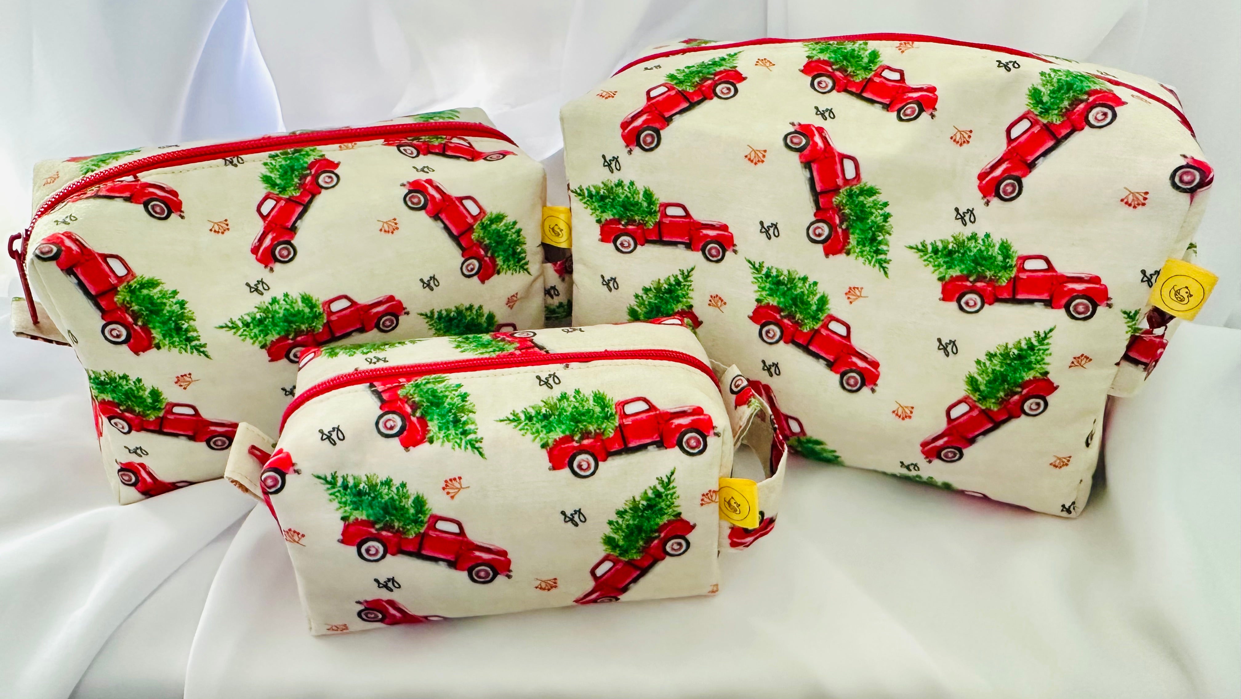 Driving Home for Christmas Box cosmetic makeup bag Medium