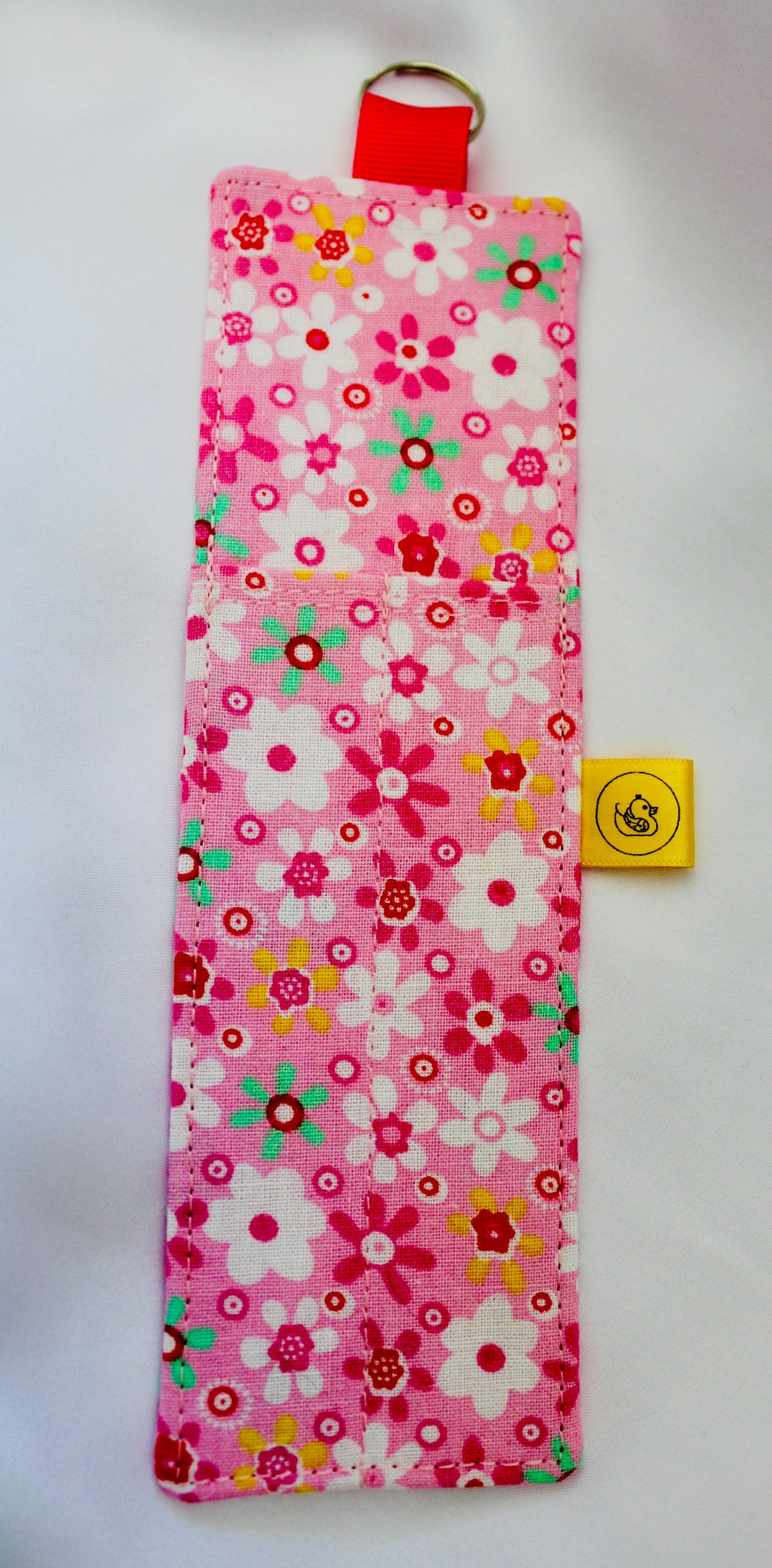 Pink Floral Landyard Pen Holder
