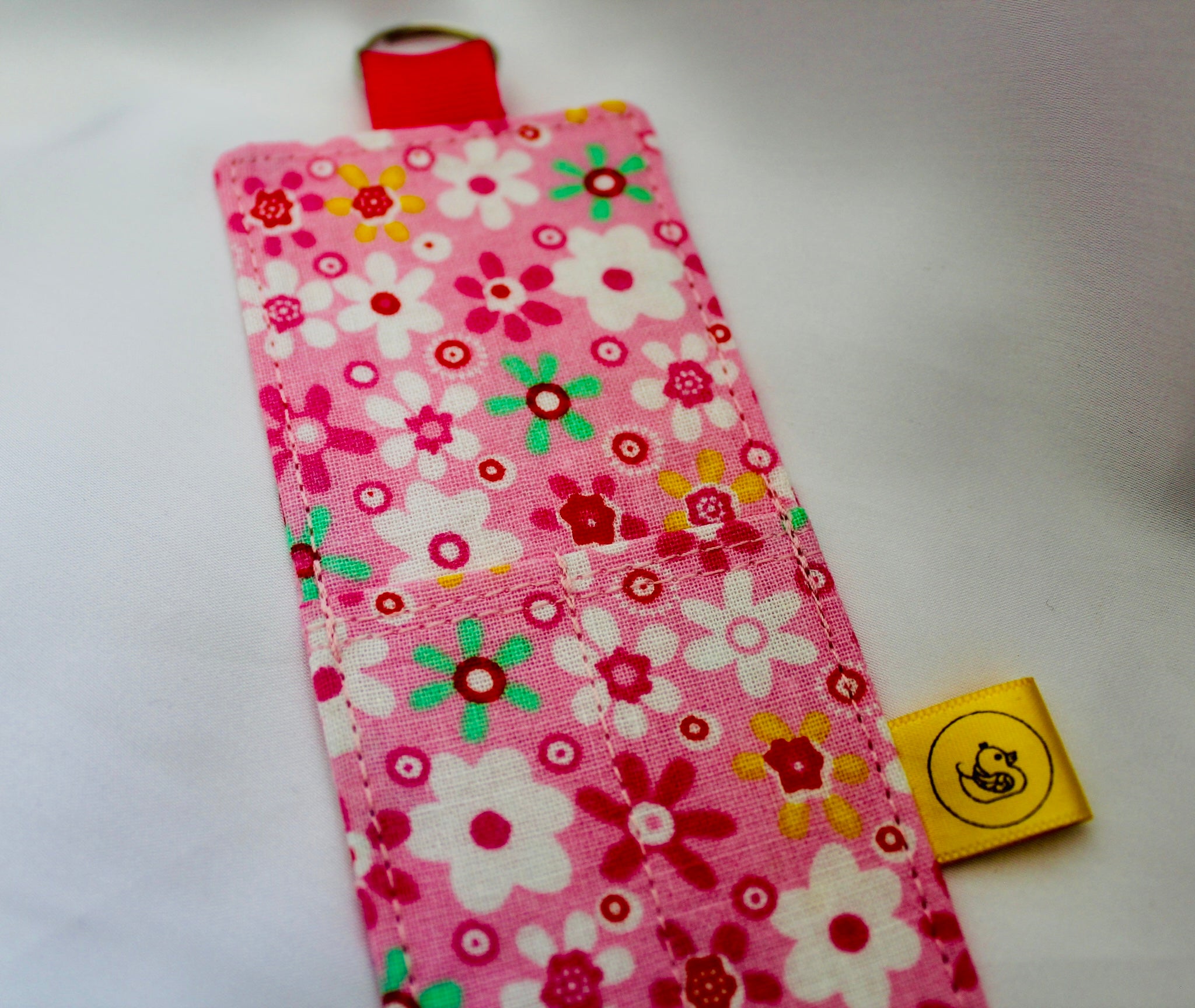 Pink Floral Landyard Pen Holder