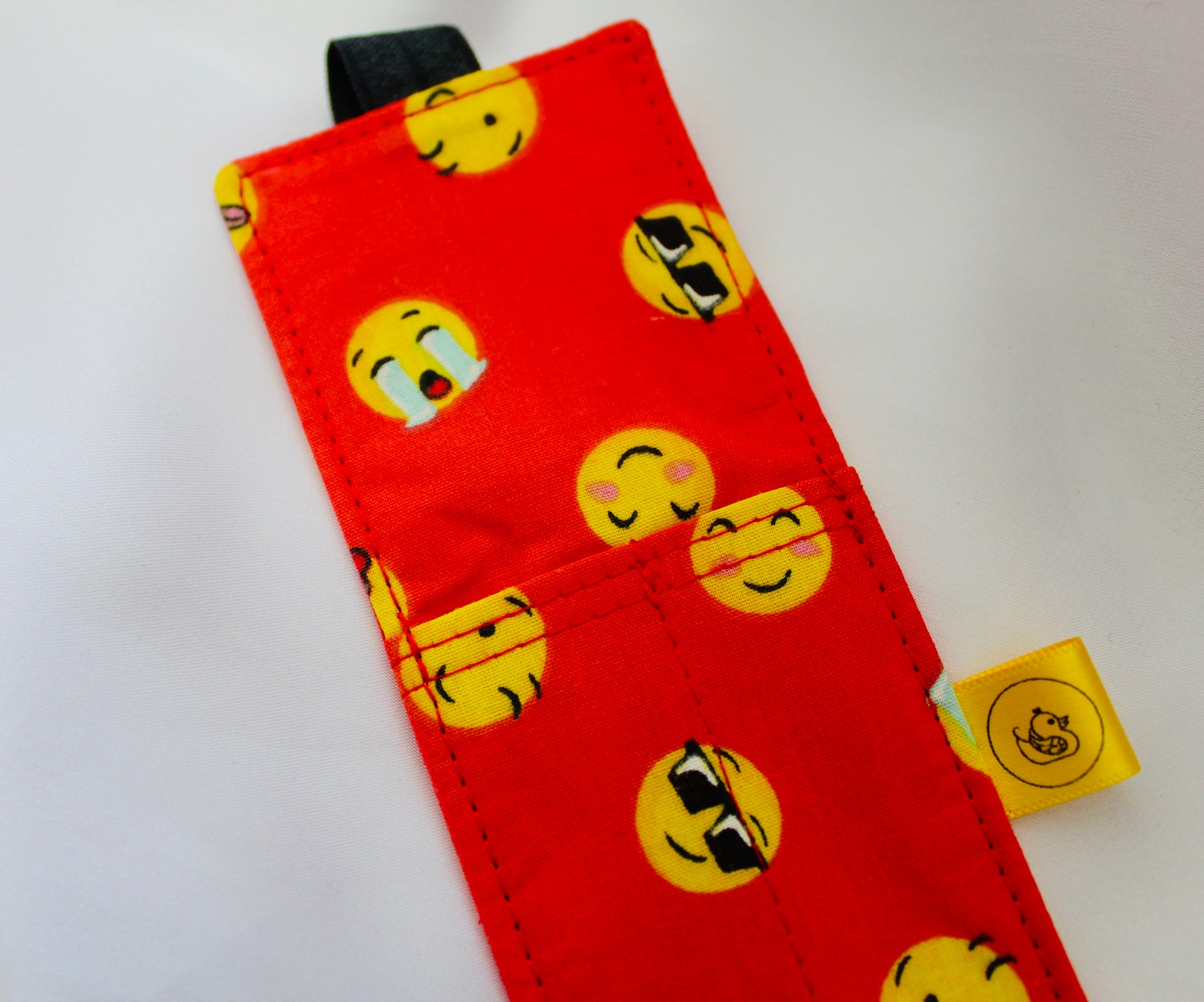 Red Emojis Elastic Notebook Double Pen Holder
