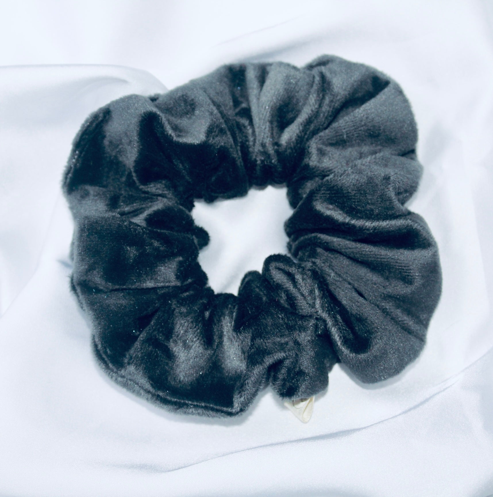 Slate Grey Velour Hair Scrunchie