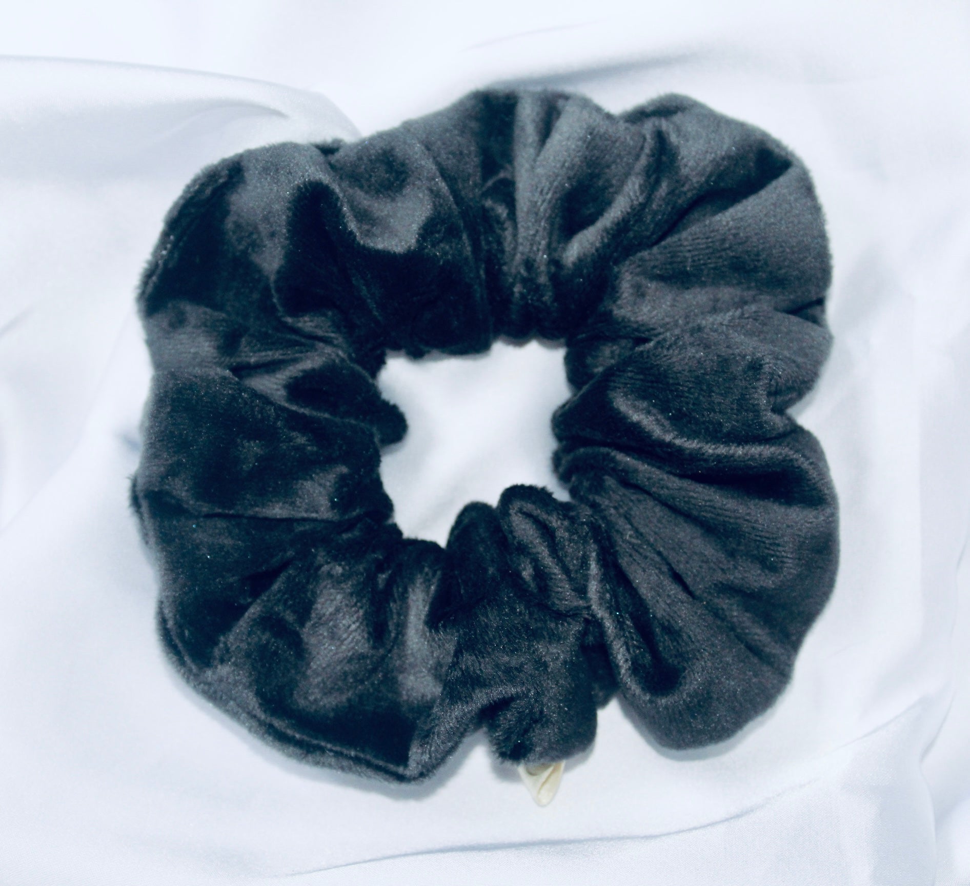 Slate Grey Velour Hair Scrunchie