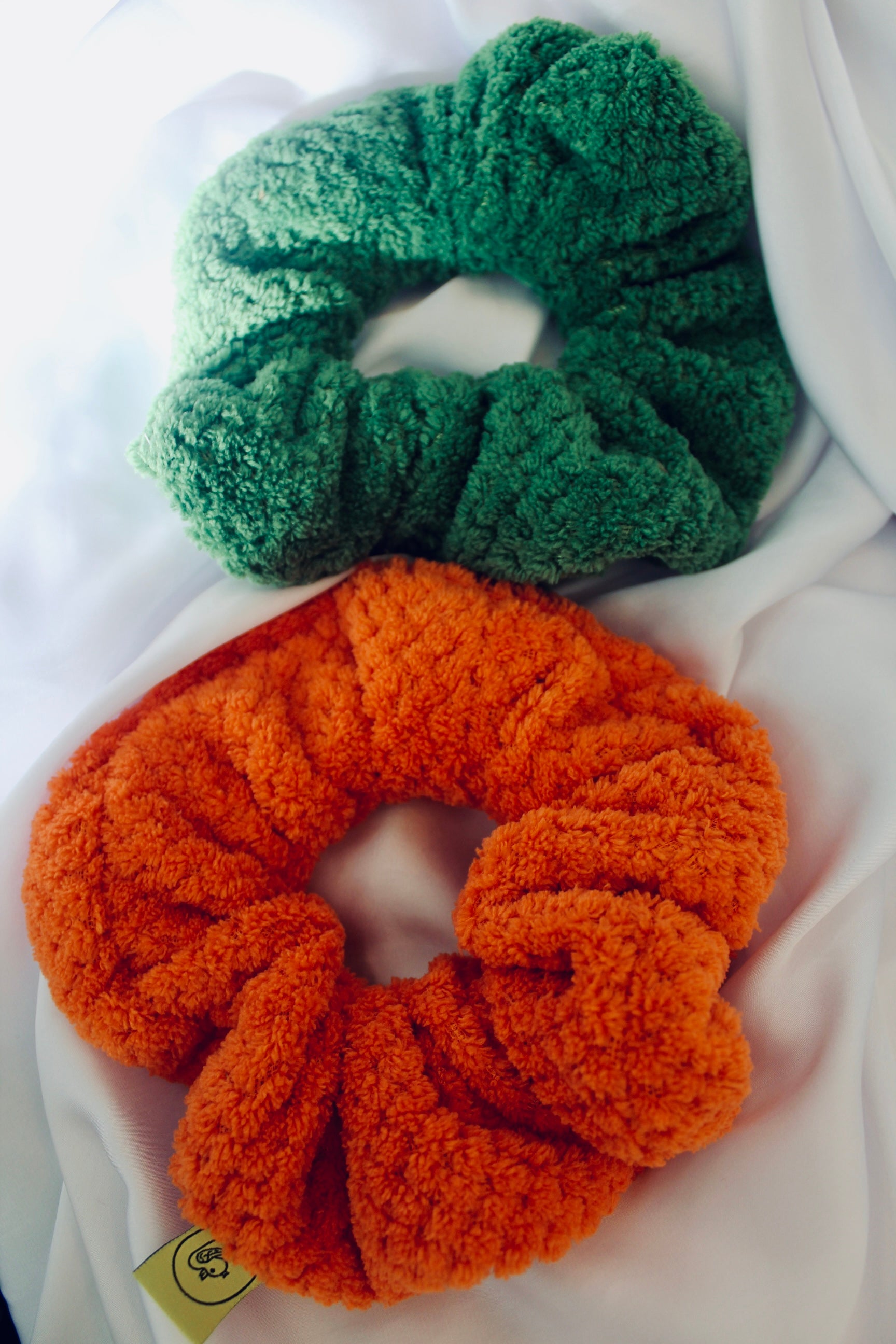 Forest Green Microfibre towelling hair scrunchie