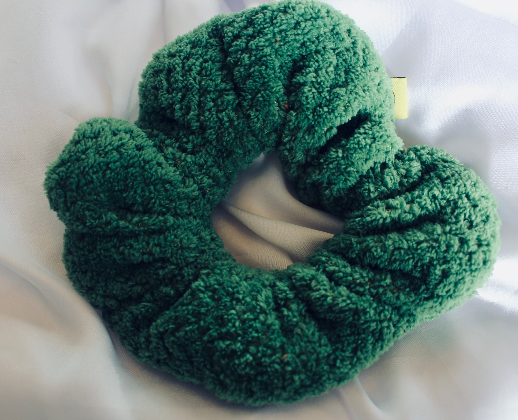Forest Green Microfibre towelling hair scrunchie