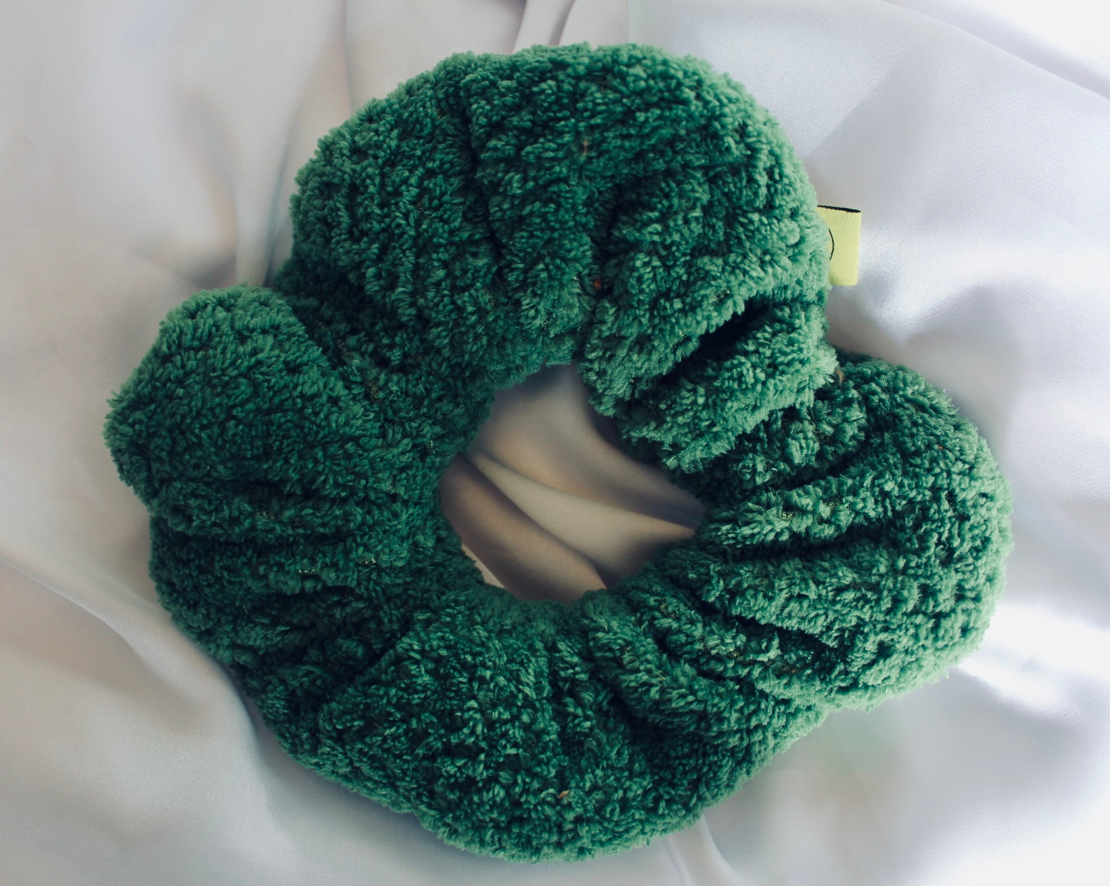 Forest Green Microfibre towelling hair scrunchie