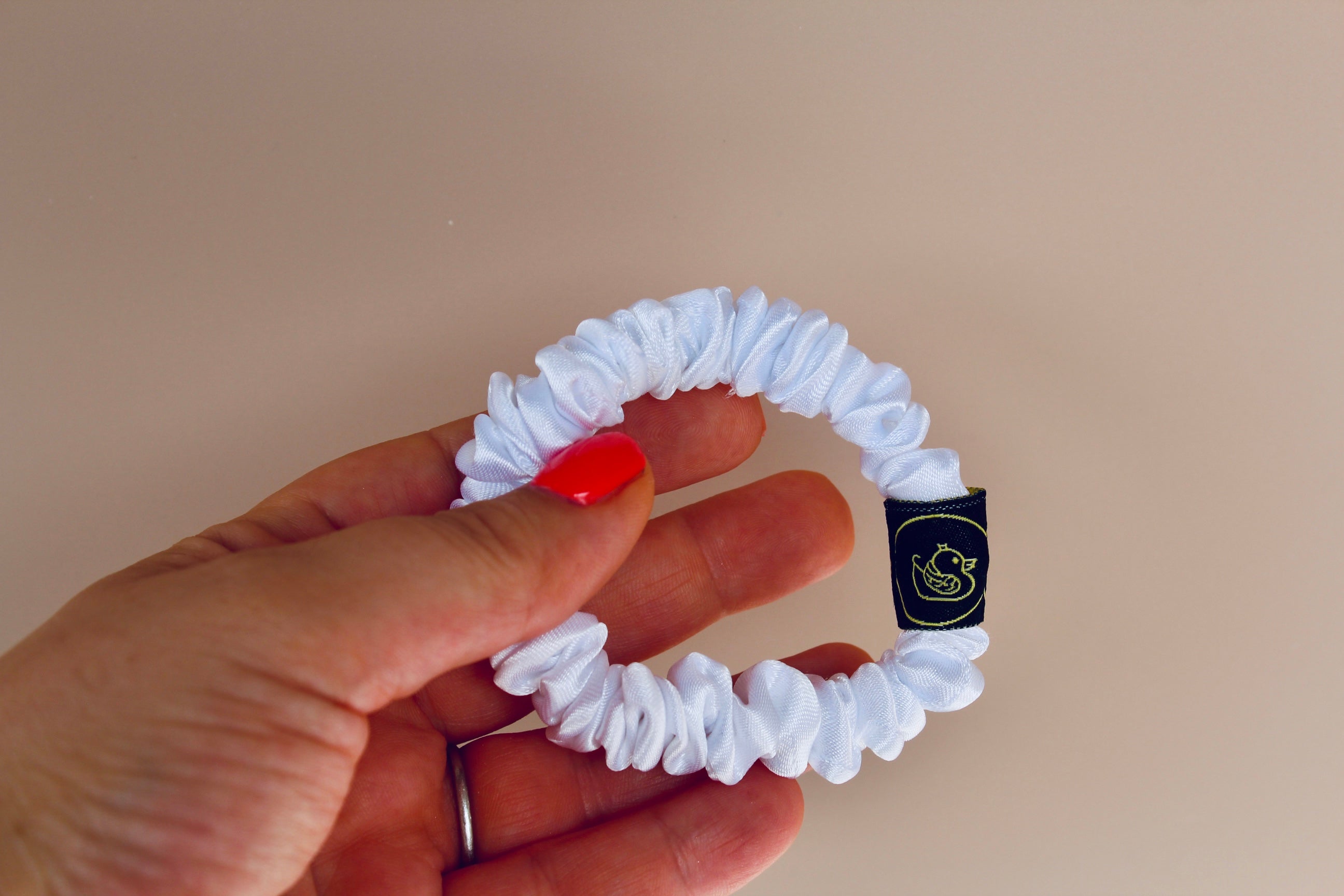 White Super Skinny Hair Scrunchie