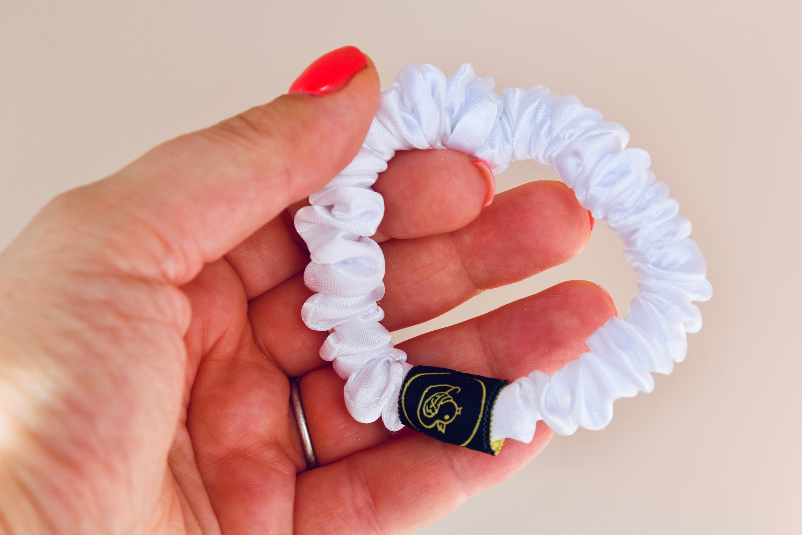 White Super Skinny Hair Scrunchie