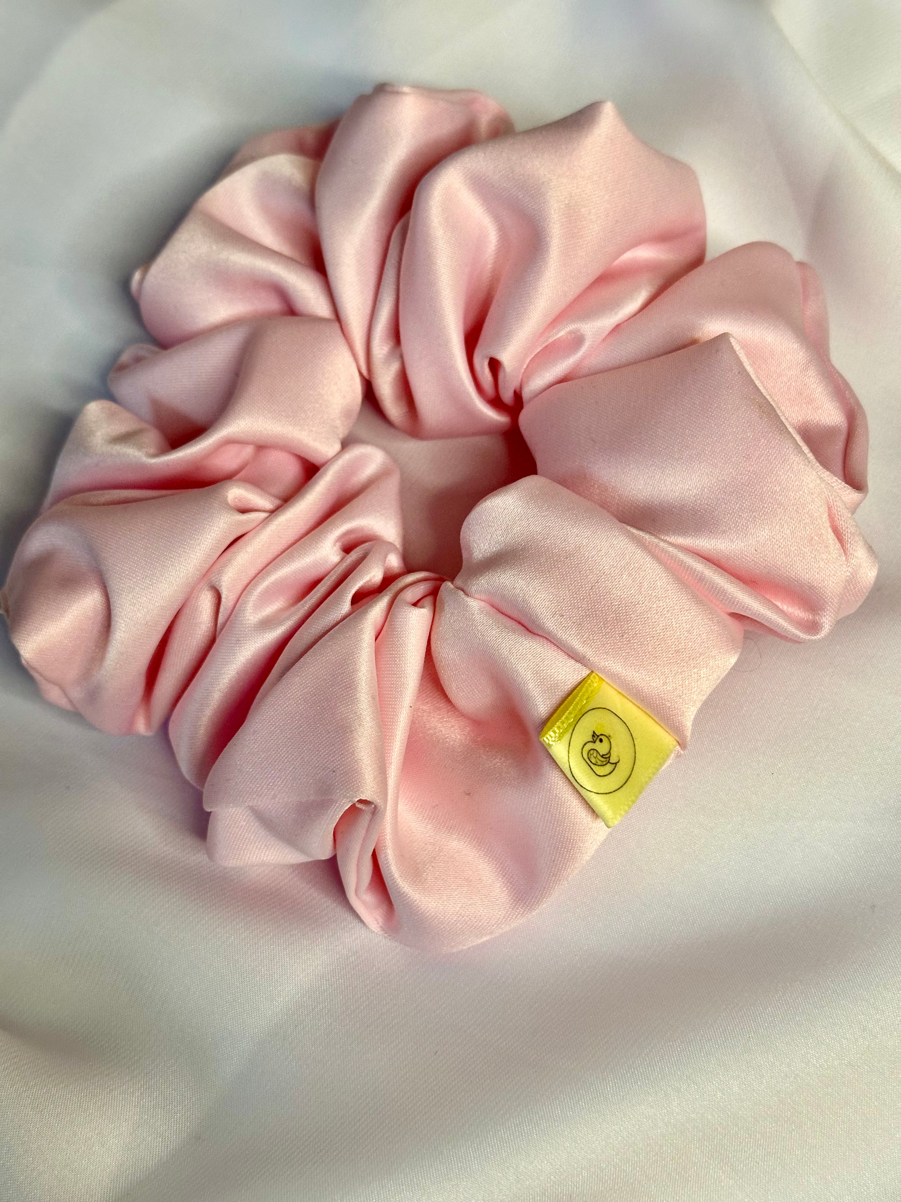 Pale Pink Satin hair scrunchie