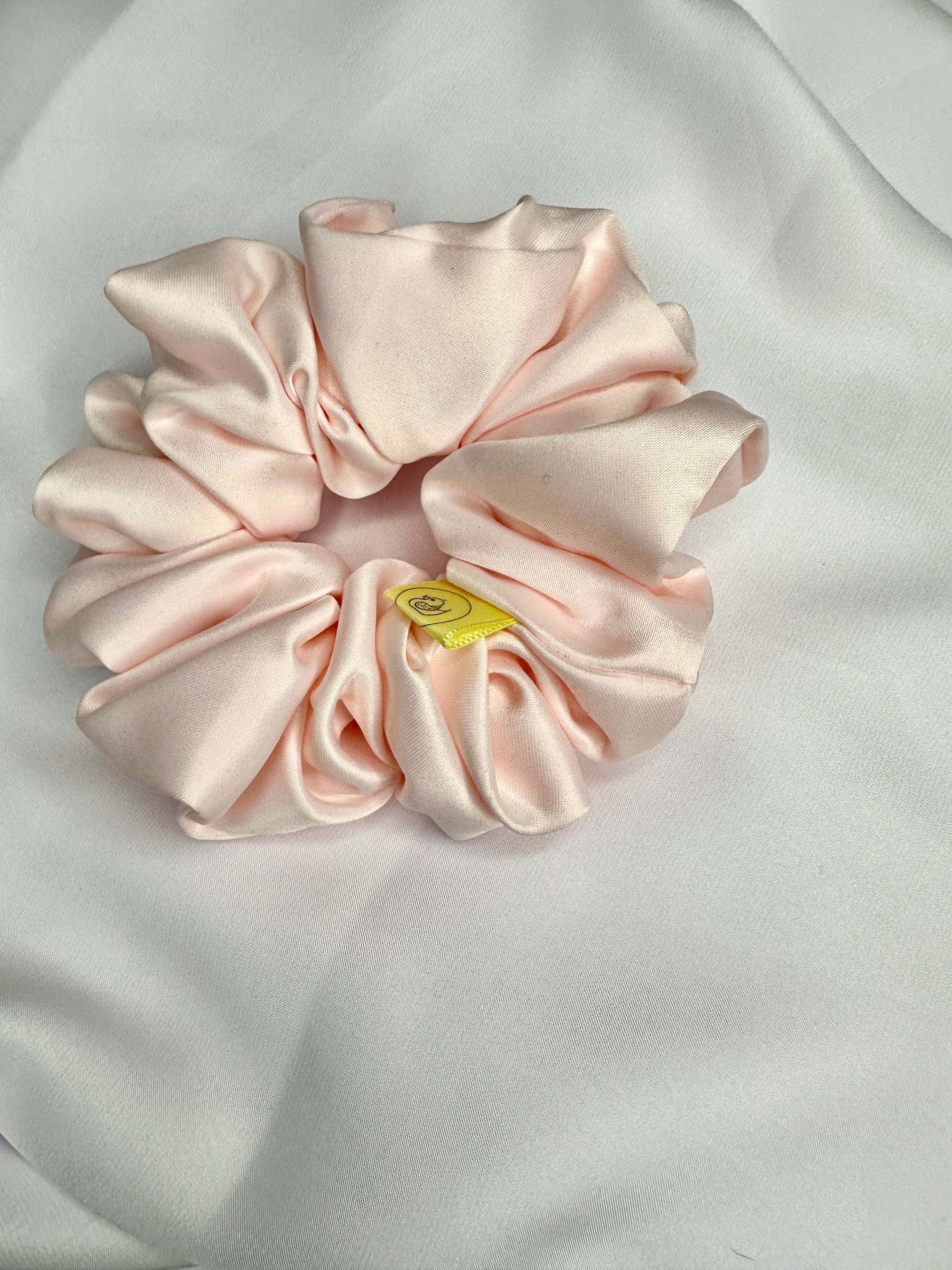 Pale Pink Satin hair scrunchie