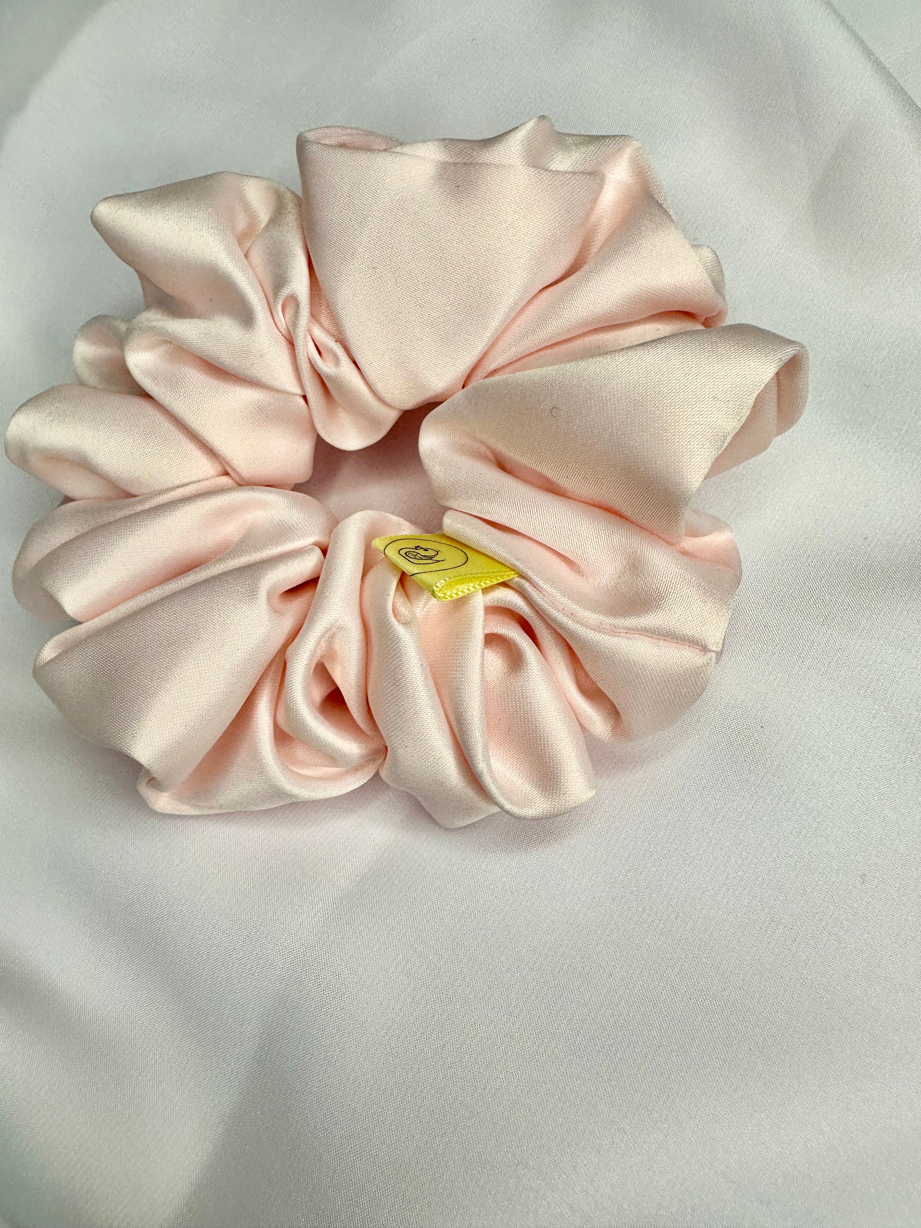 Pale Pink Satin hair scrunchie