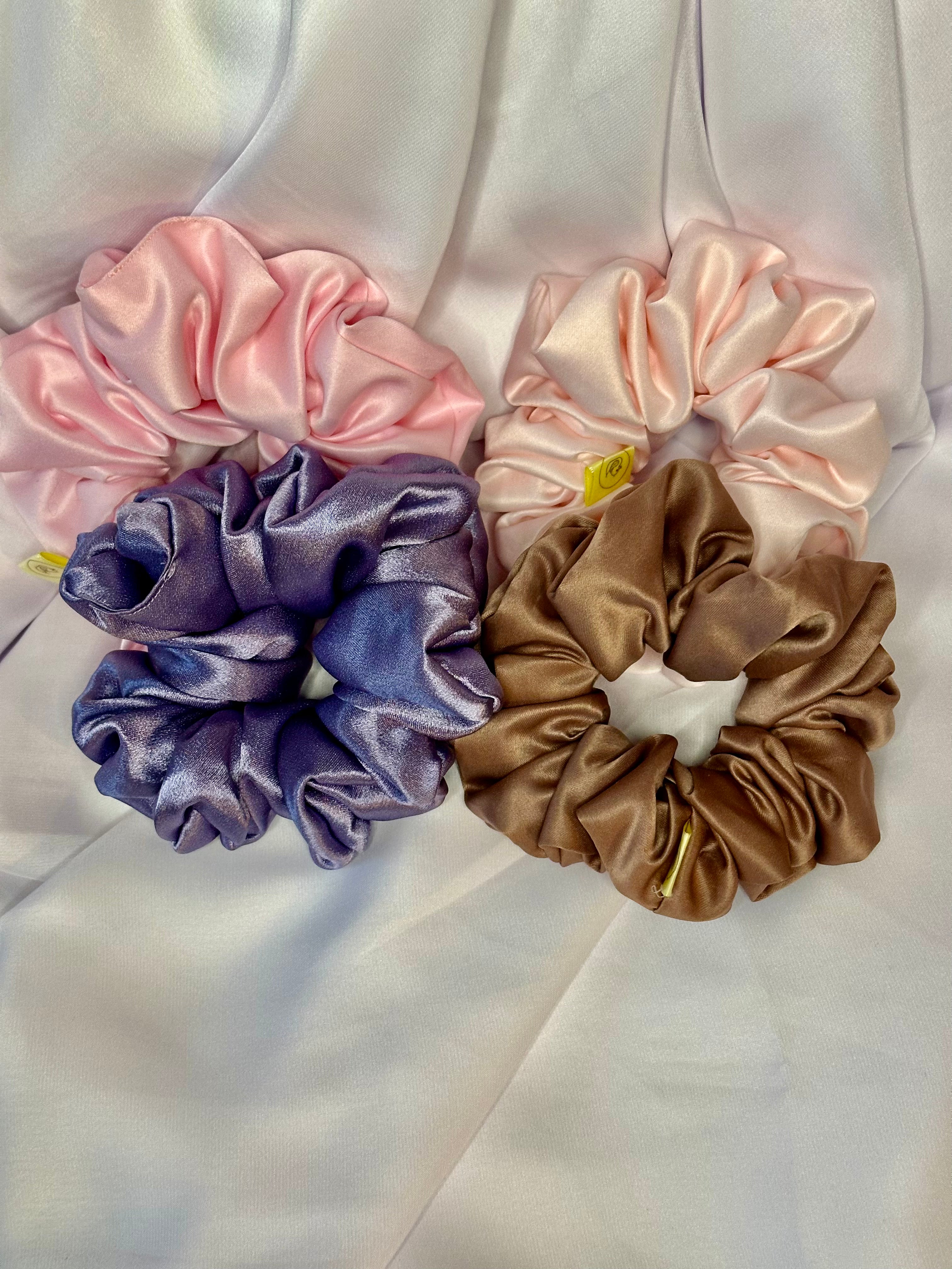 Baby Pink pastel Satin hair scrunchie