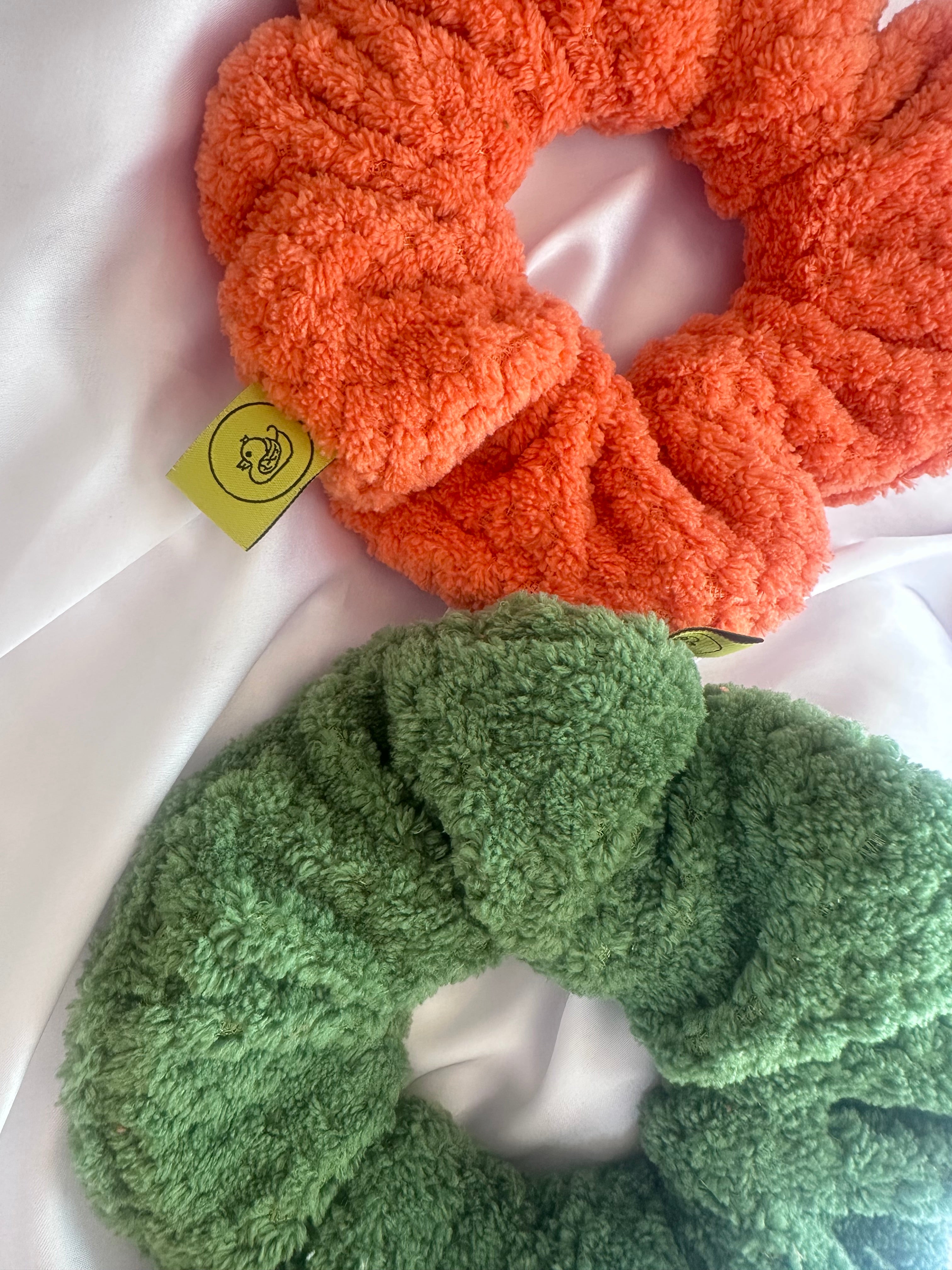 Forest Green Microfibre towelling hair scrunchie