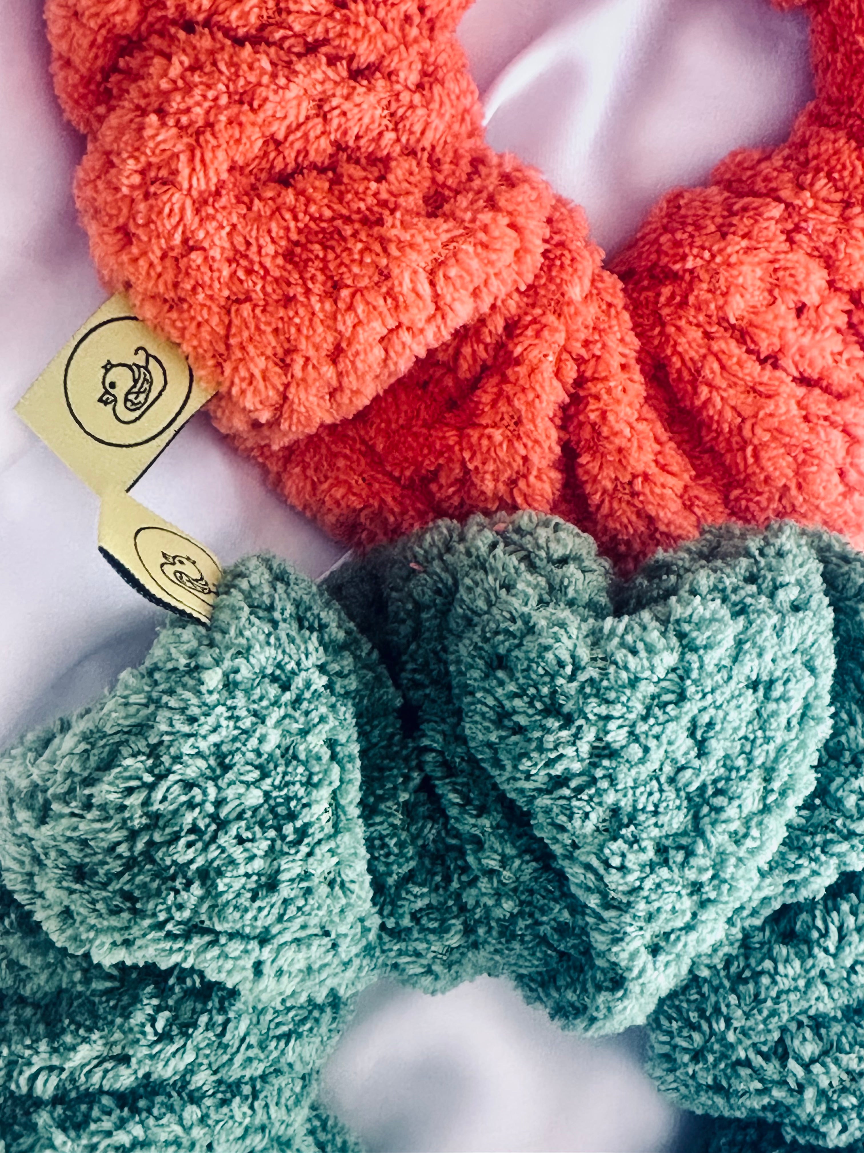 Burnt Orange Microfibre towelling hair scrunchie