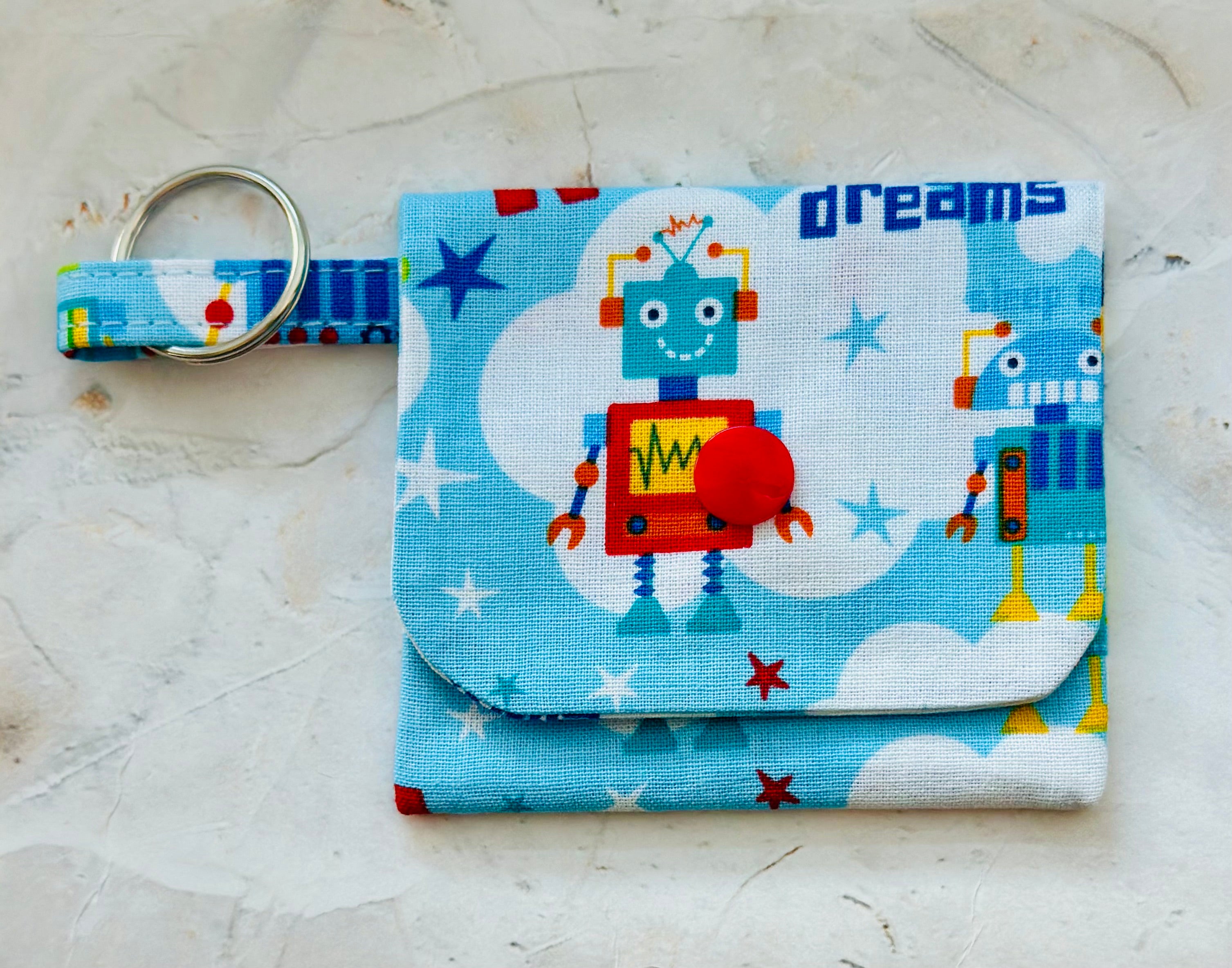 Blue robot coin purse