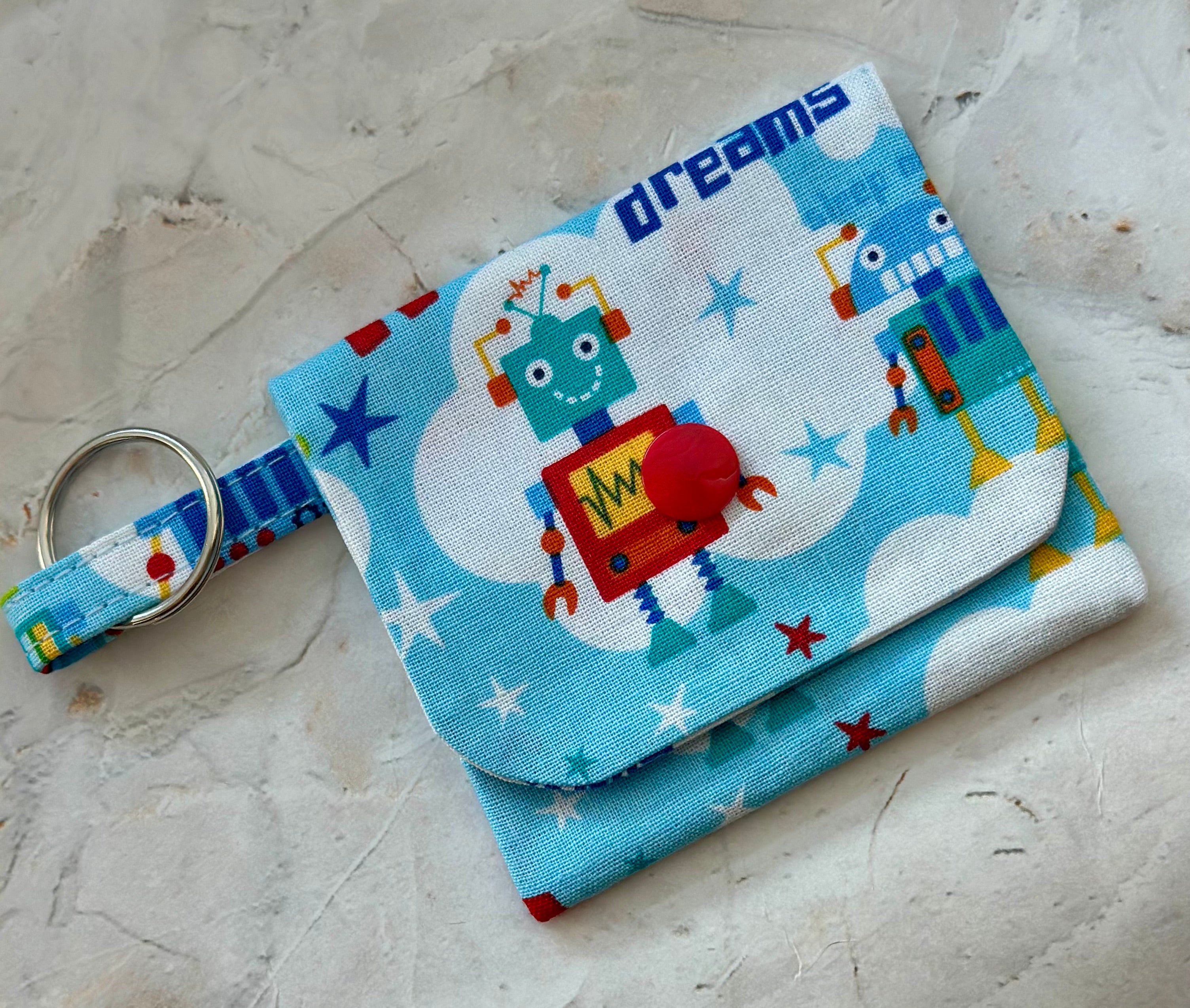 Blue robot coin purse