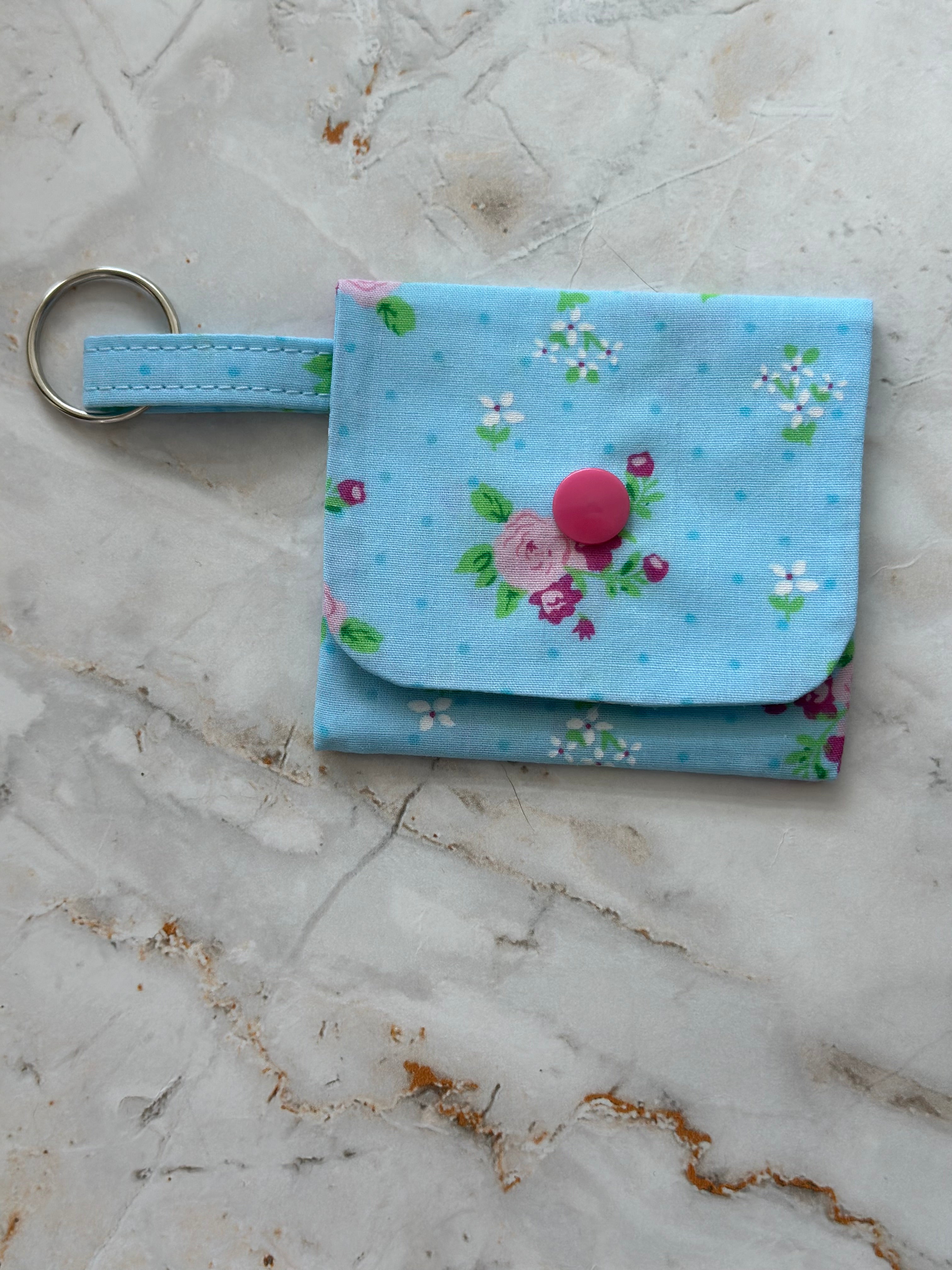 Blue floral coin purse