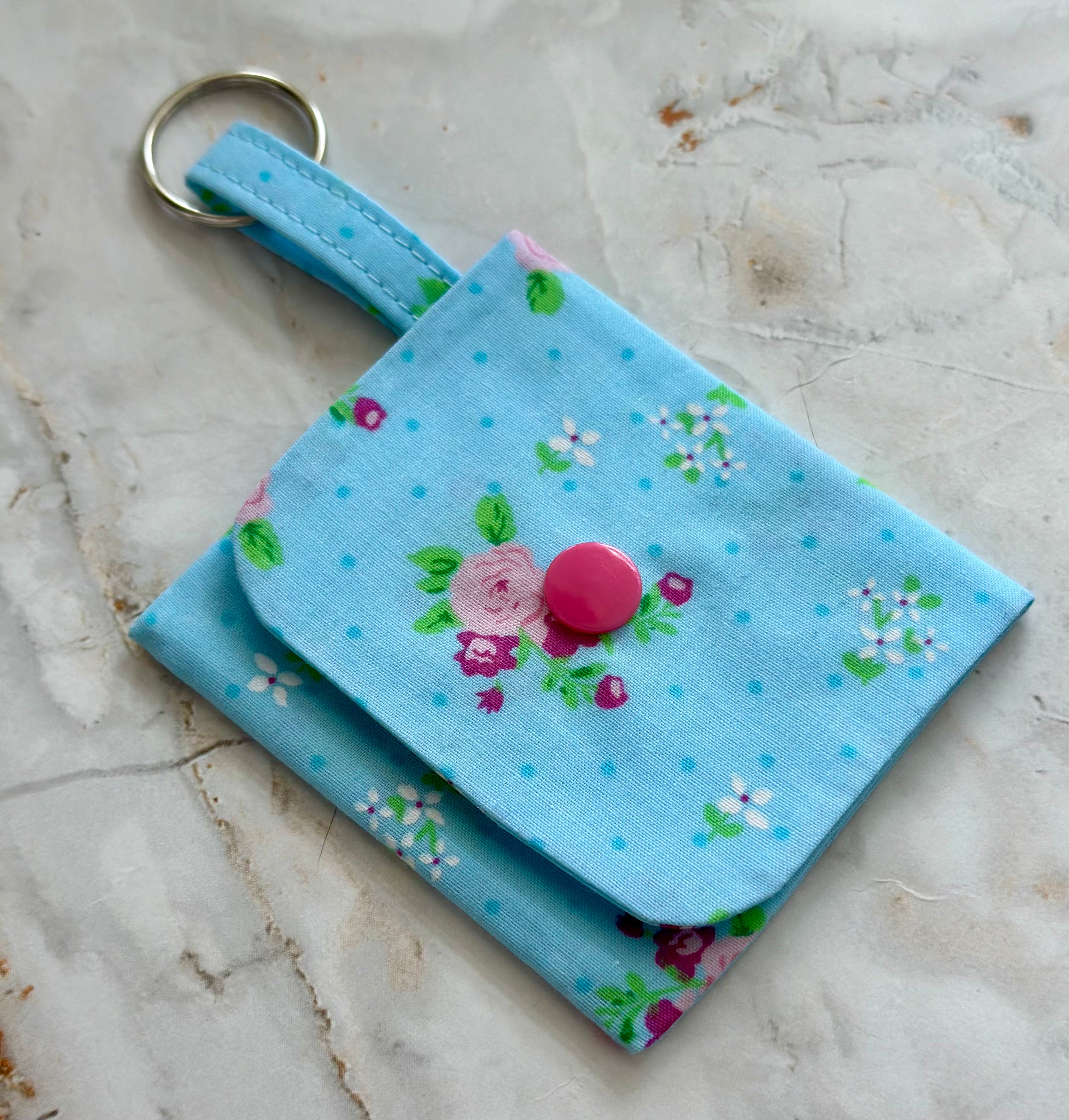 Blue floral coin purse