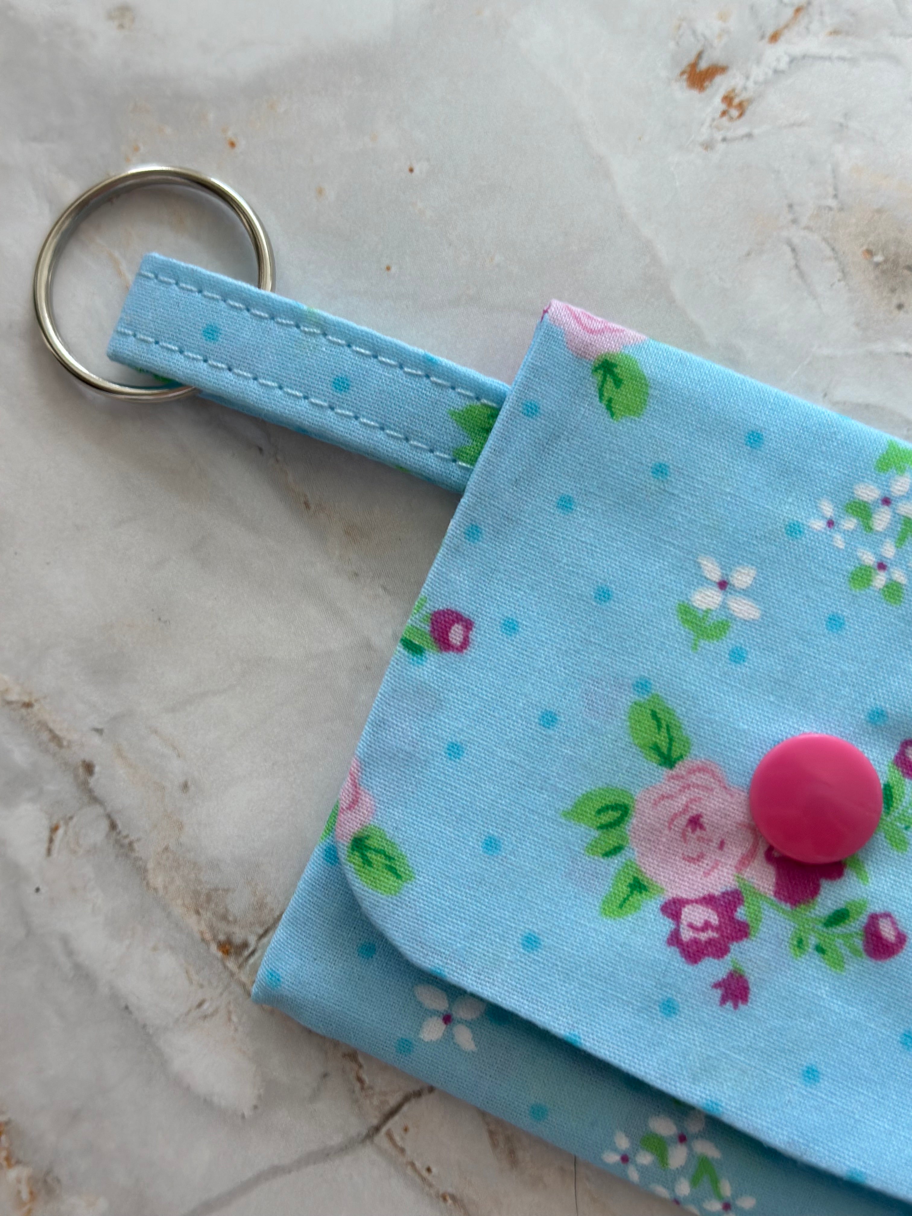 Blue floral coin purse