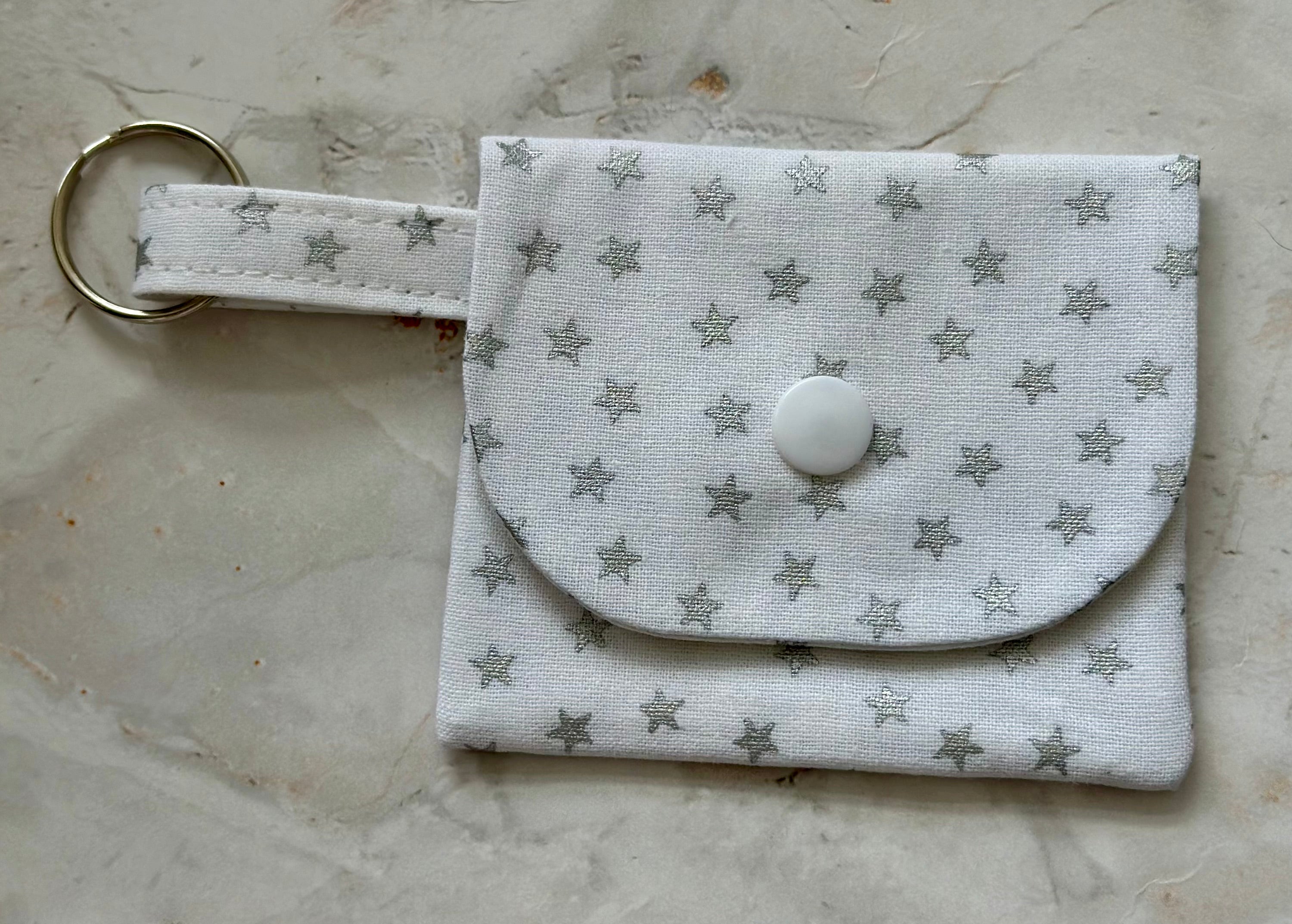 White and silver Star coin purse