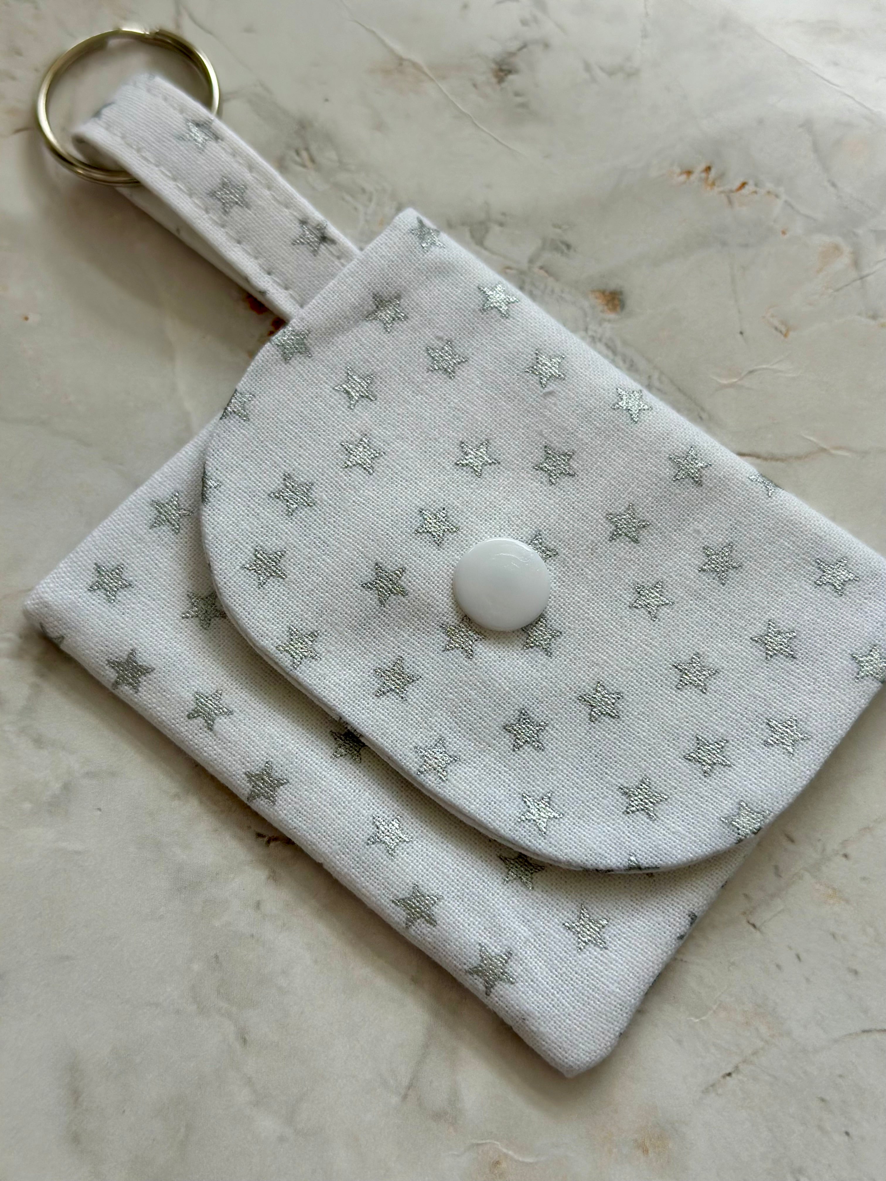 White and silver Star coin purse