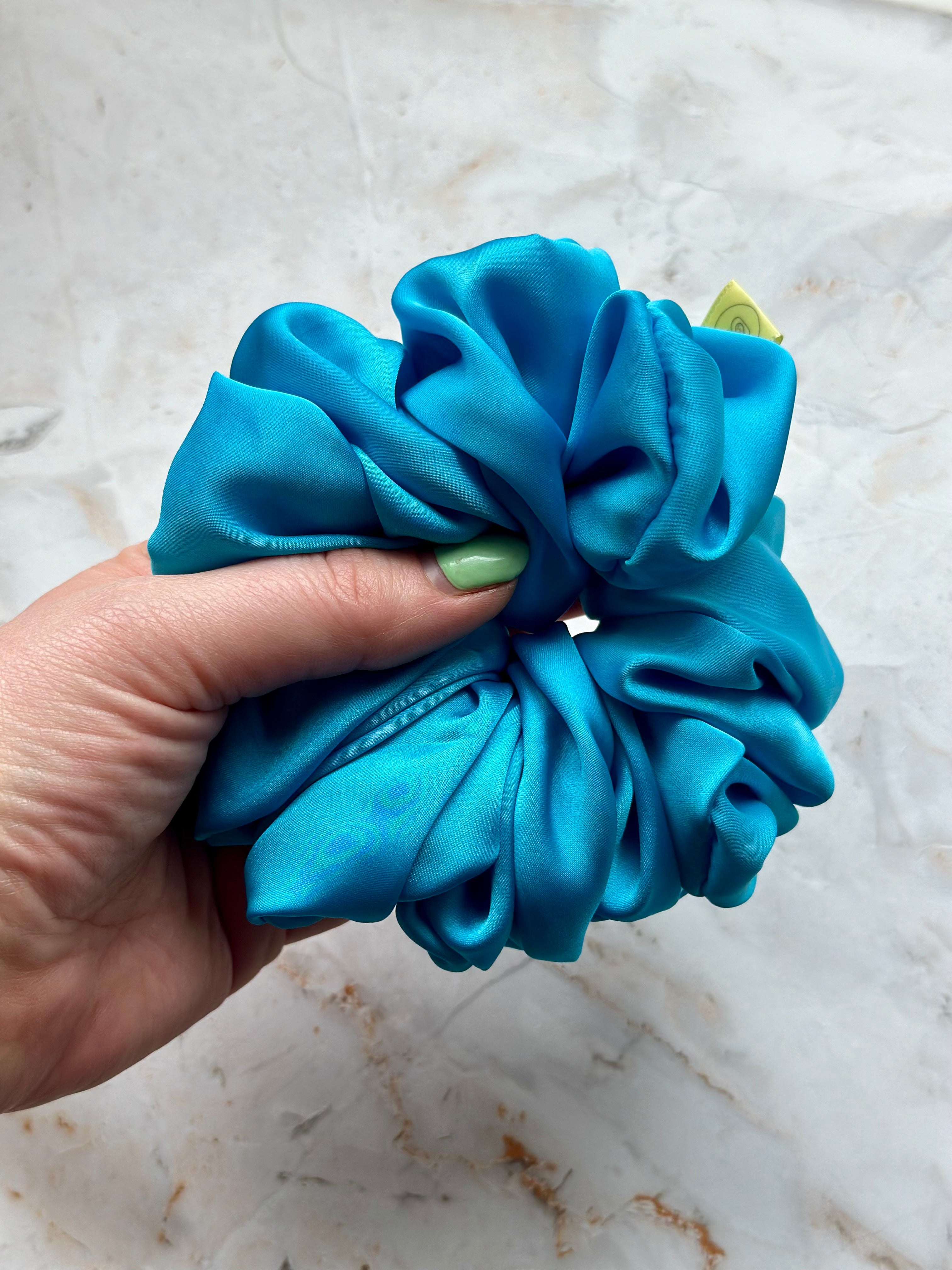 Turquoise Blue satin