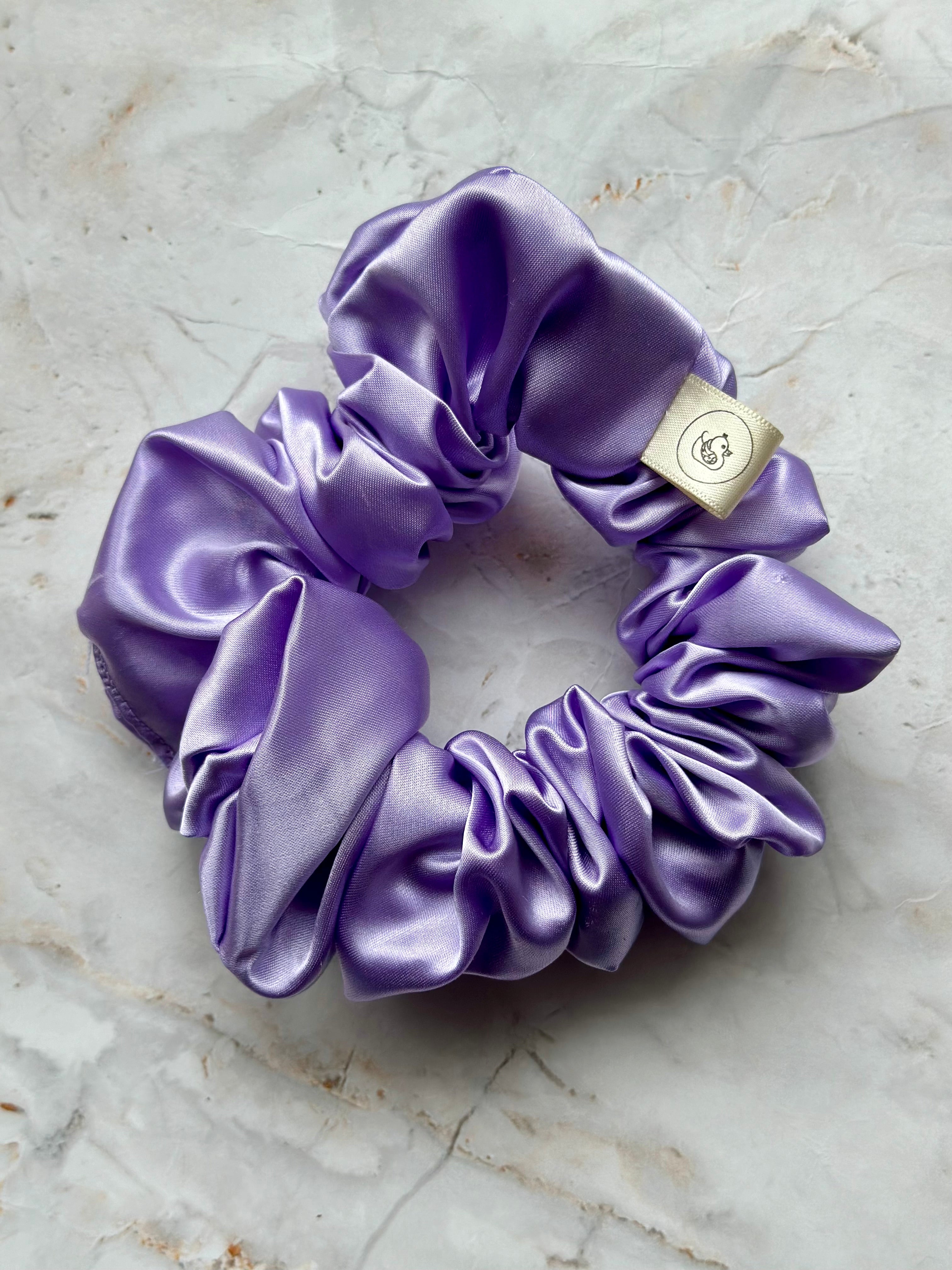 Lilac Satin Hair Scrunchie