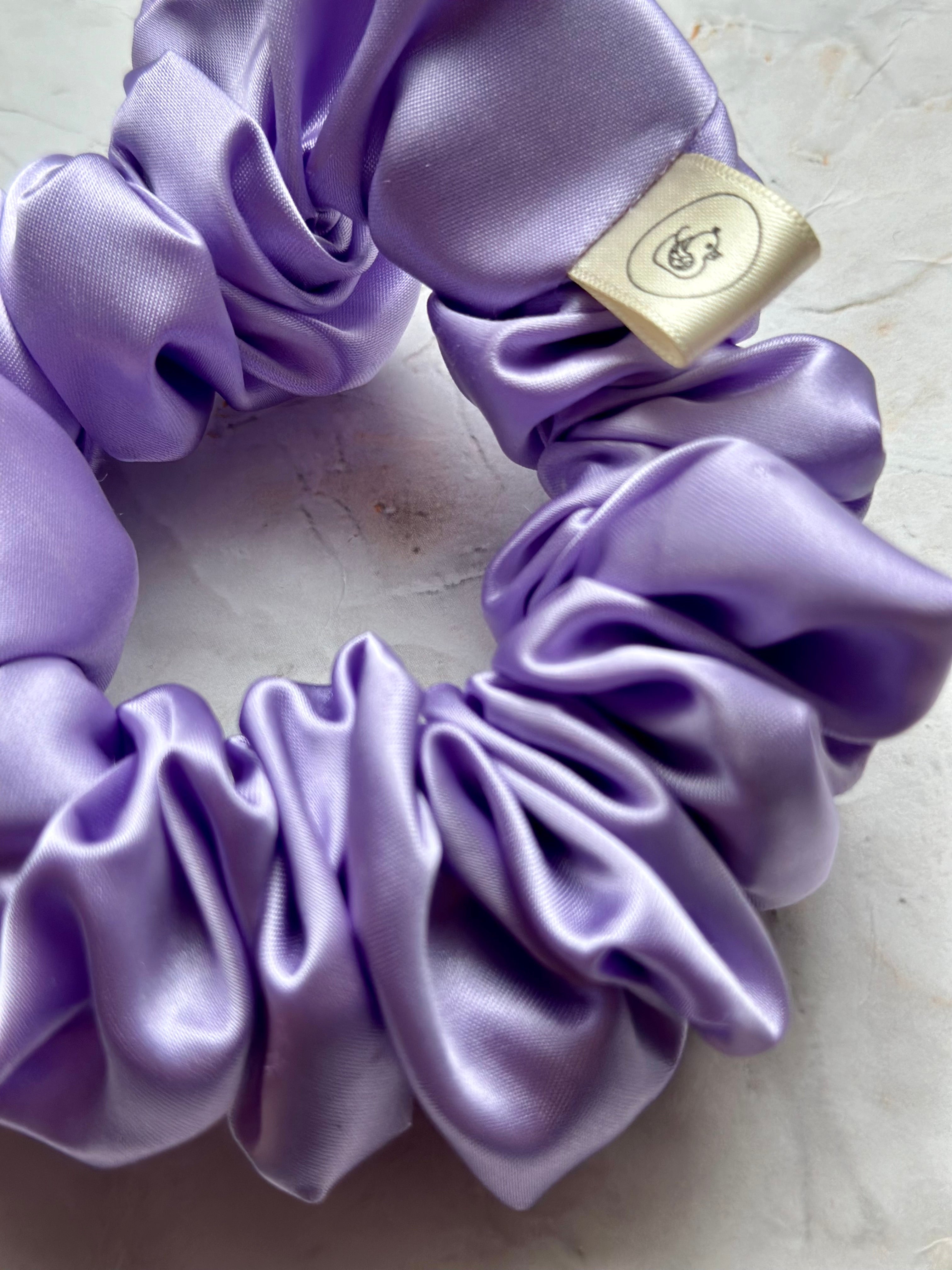 Lilac Satin Hair Scrunchie