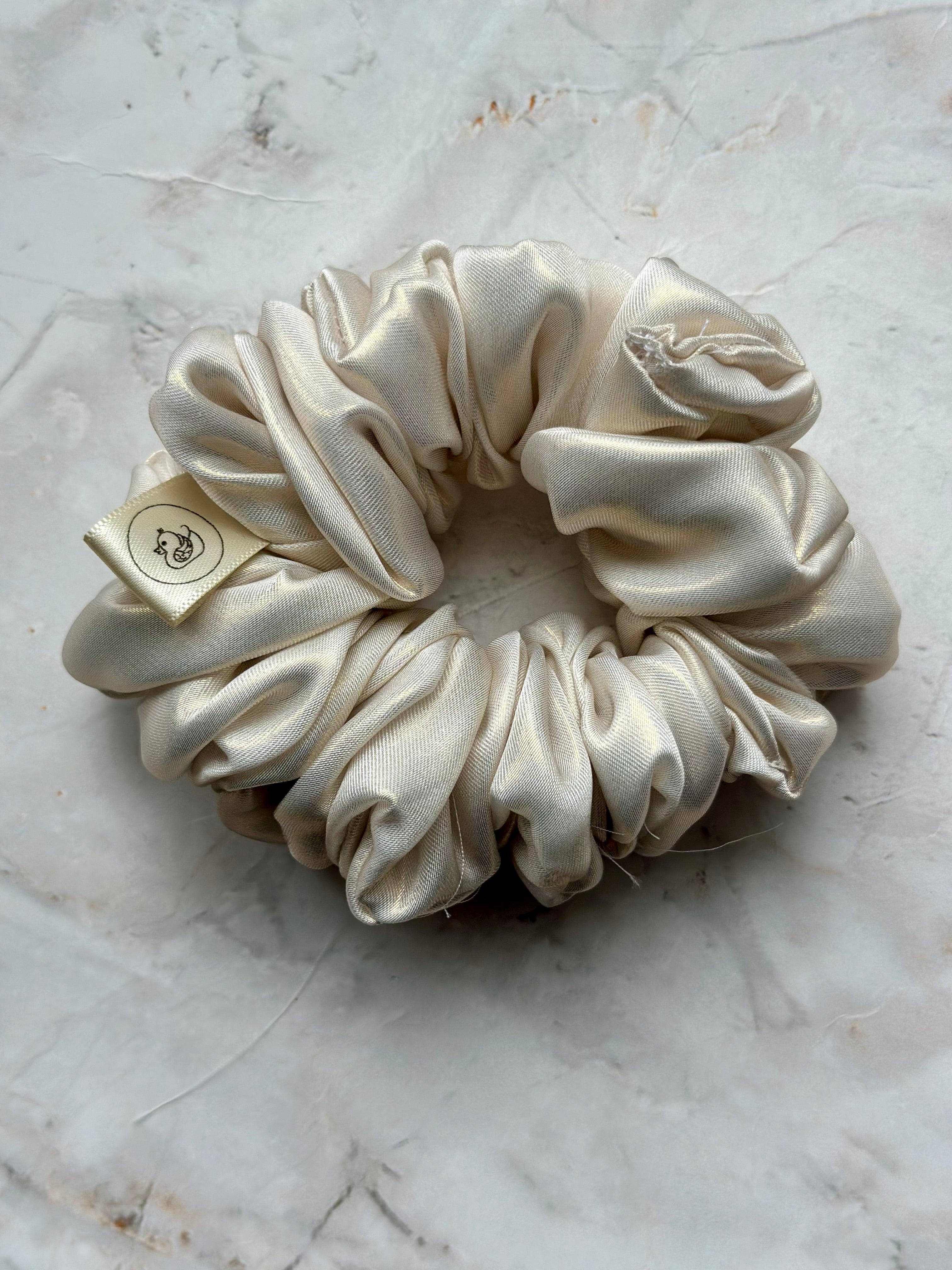 Ivory Musk Satin Hair Scrunchie