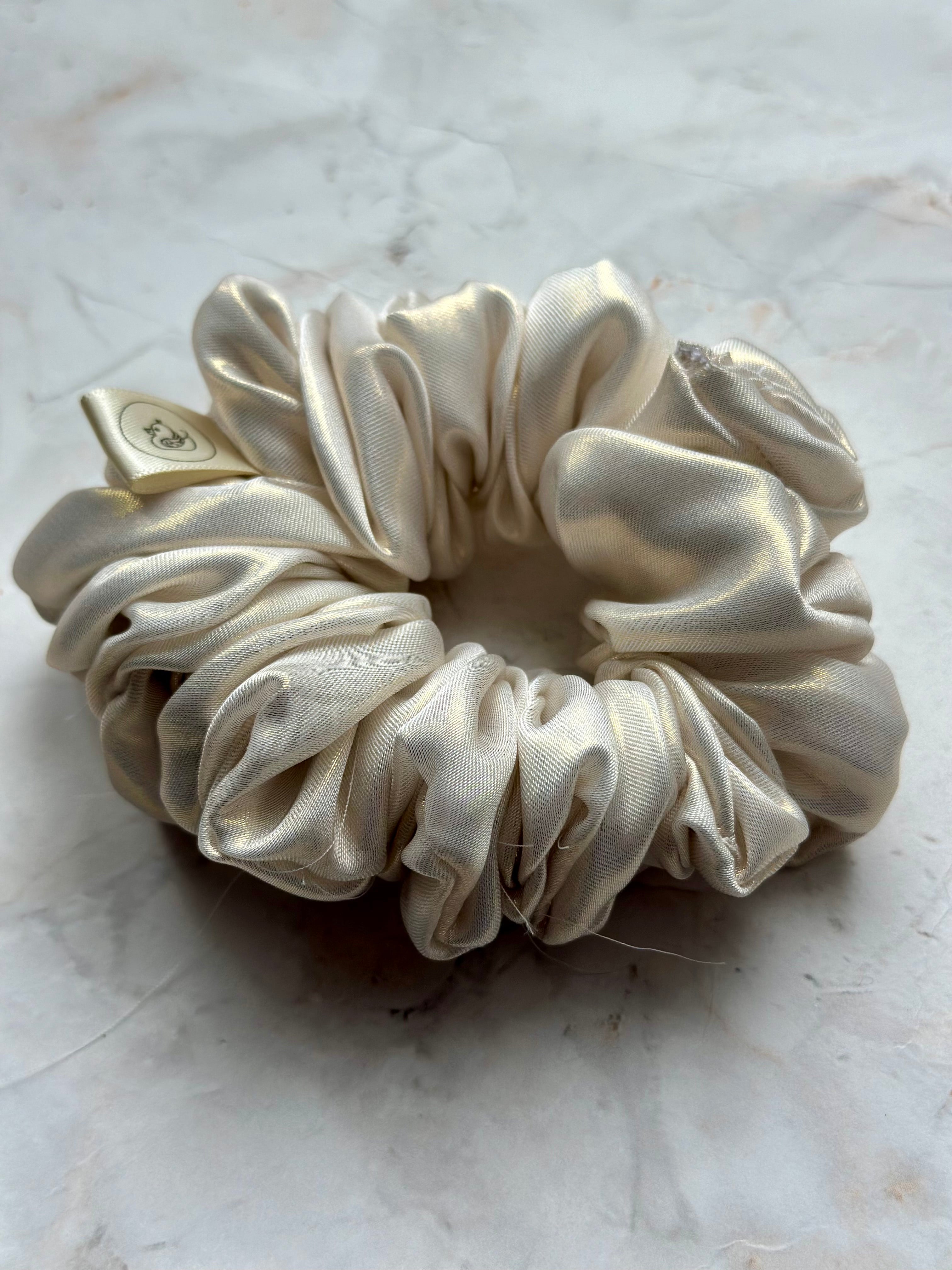 Ivory Musk Satin Hair Scrunchie