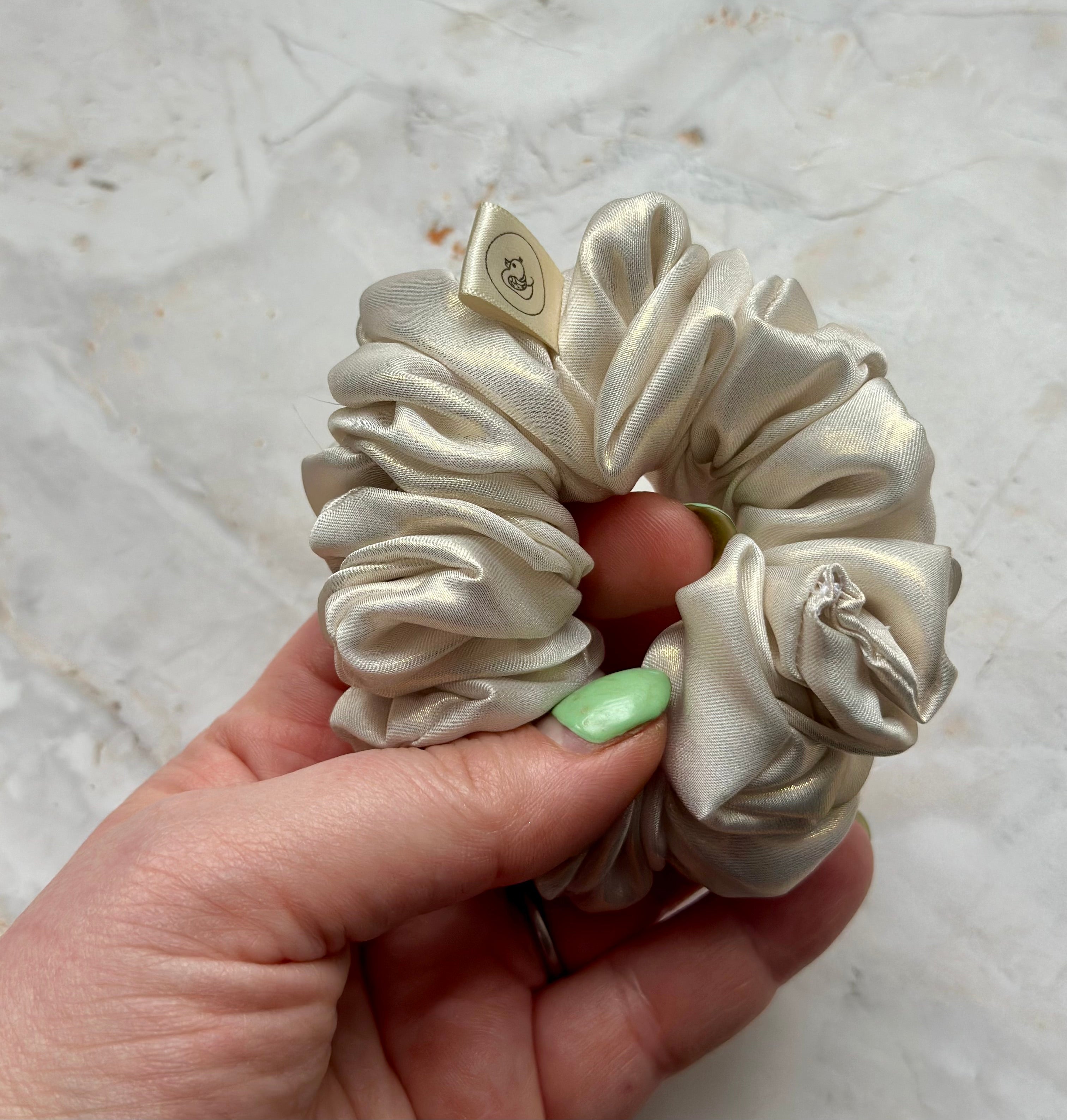 Ivory Musk Satin Hair Scrunchie