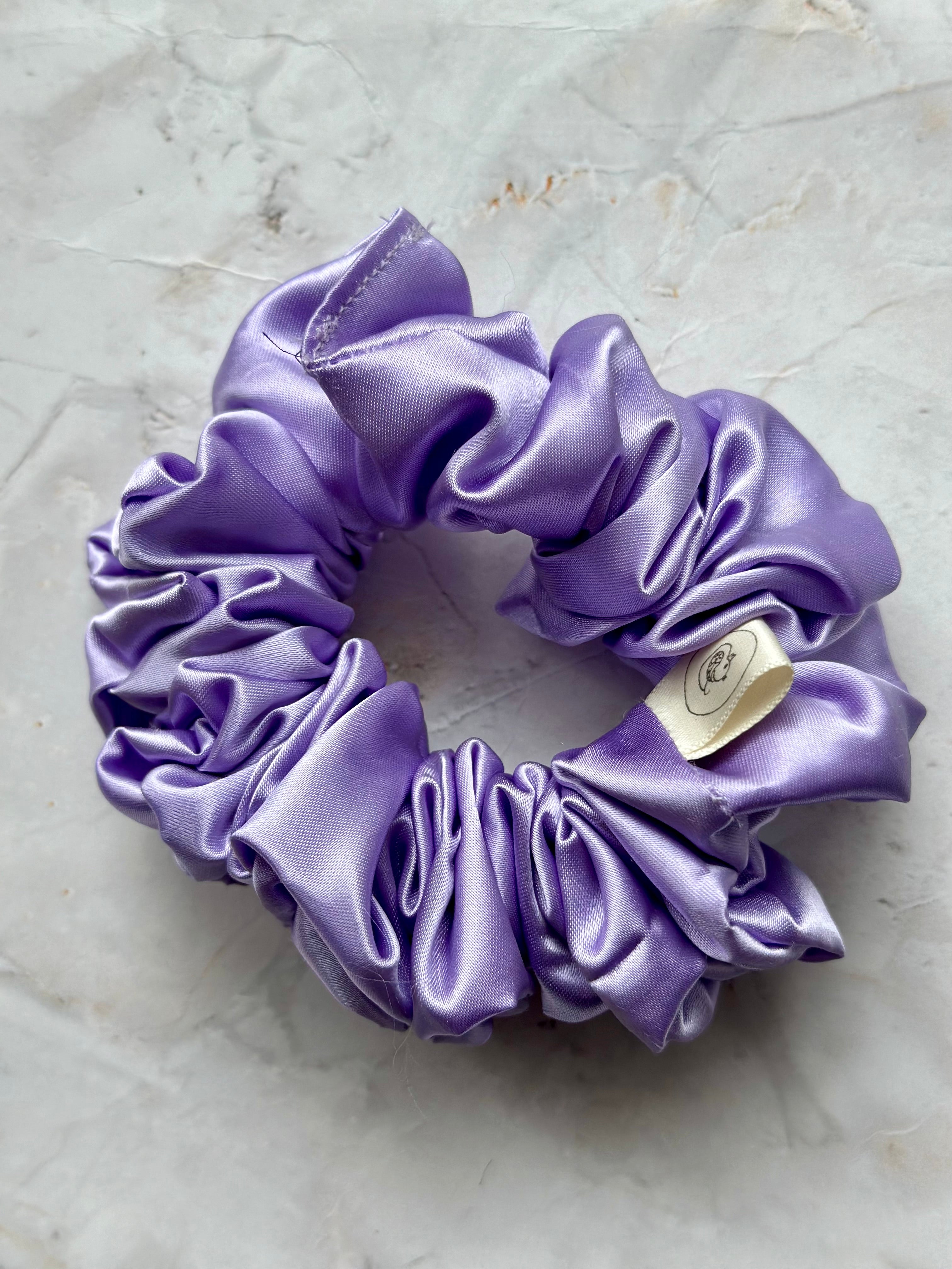 Lilac Satin Hair Scrunchie