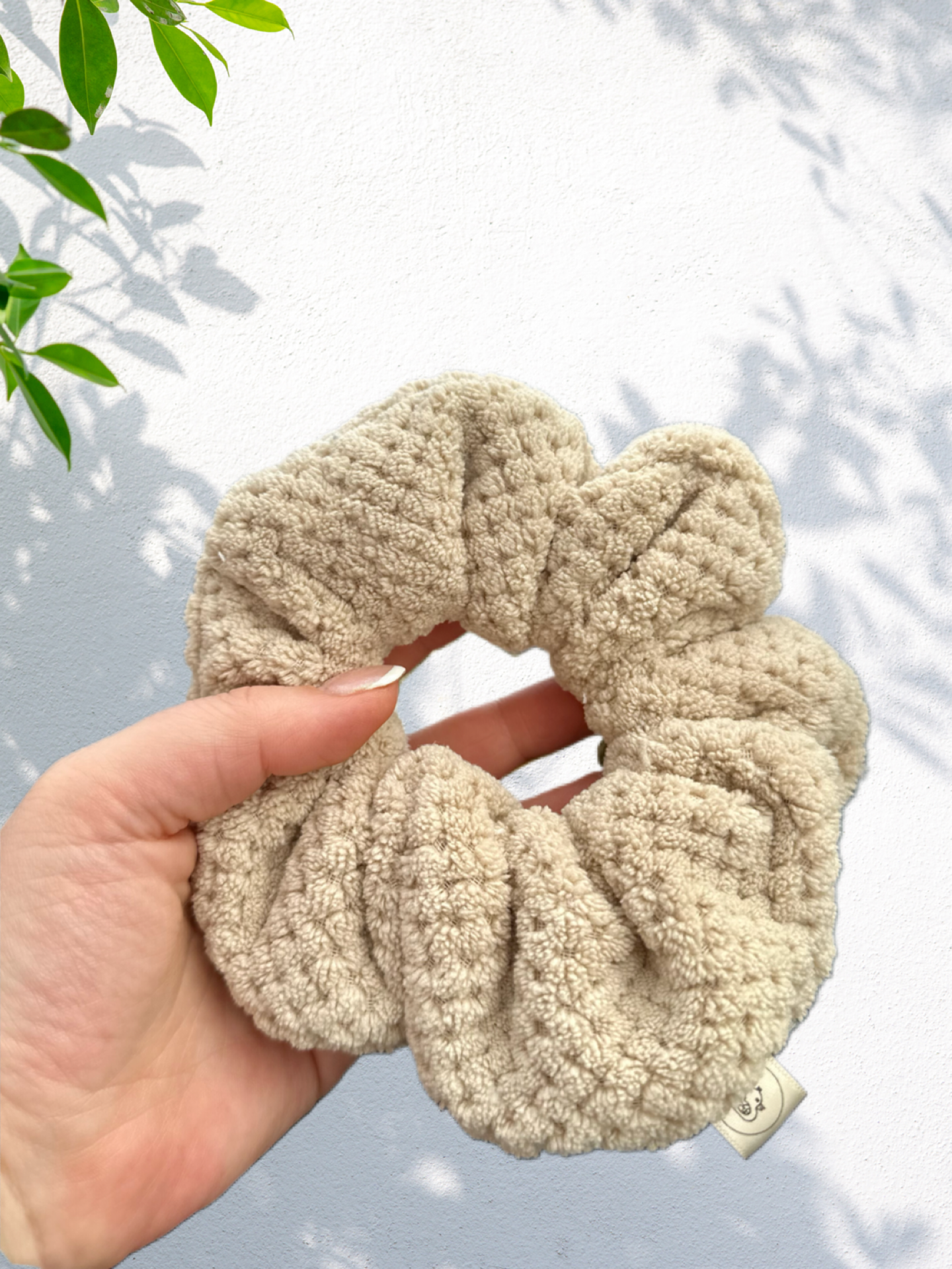 Microfibre towelling hair scrunchies