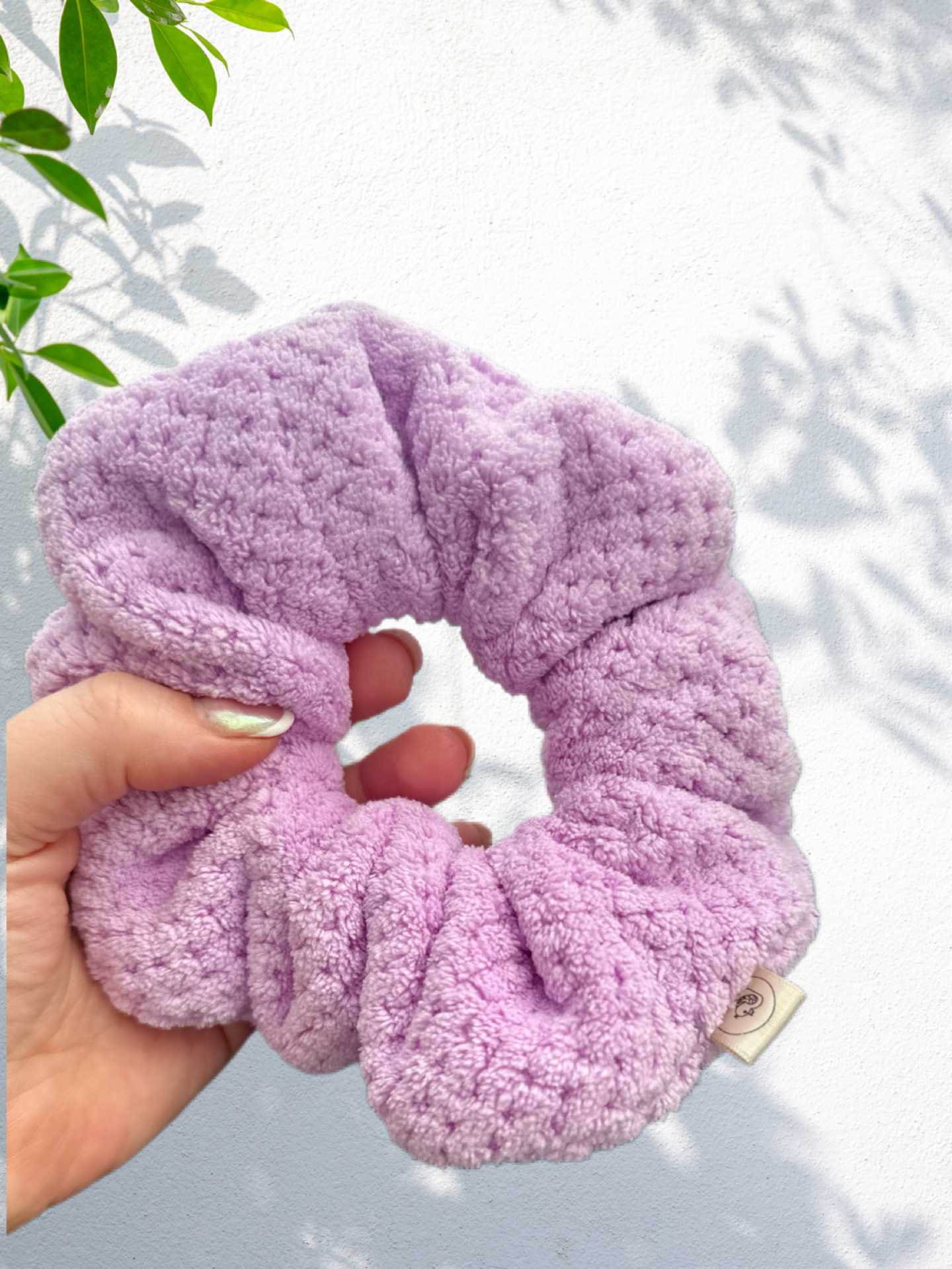 Microfibre towelling hair scrunchies