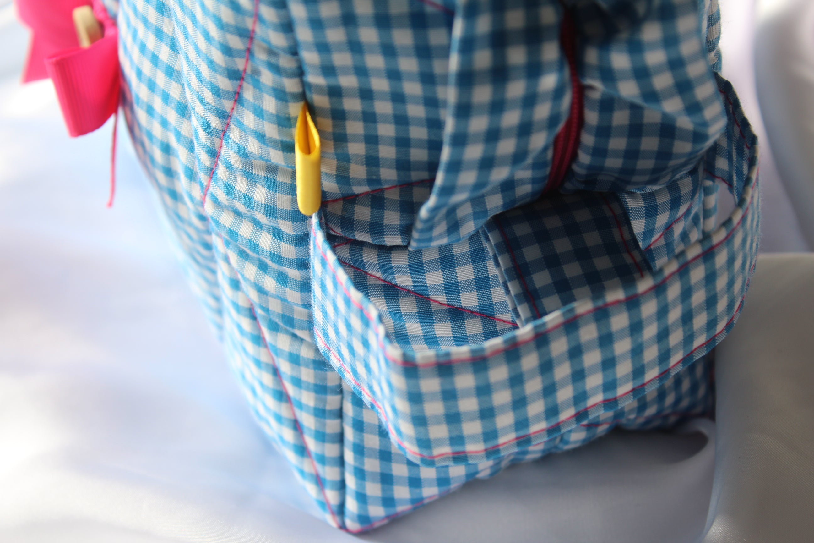 Blue Picnic Box cosmetic carry all makeup bag Large