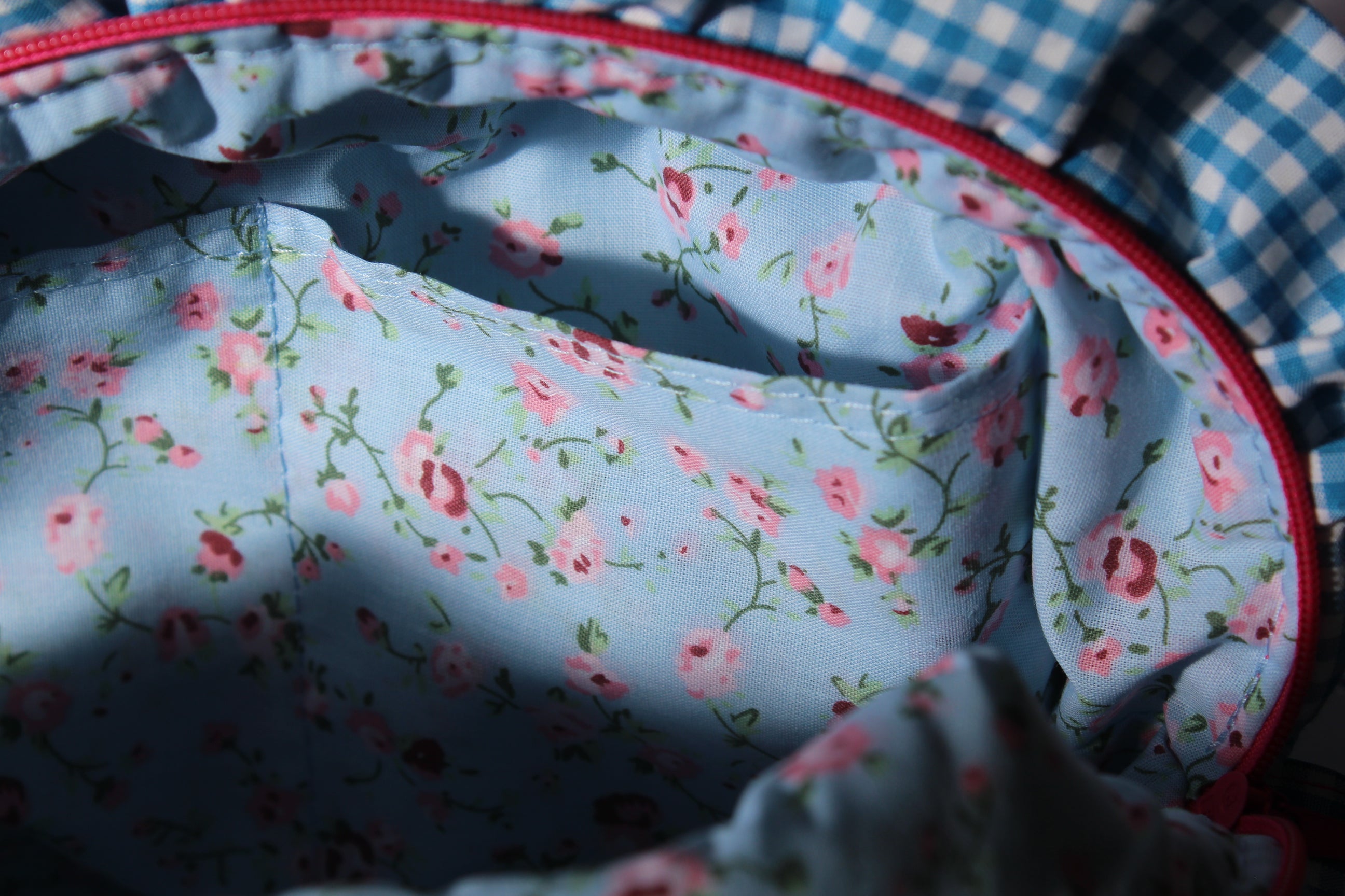 Blue Picnic Box cosmetic carry all makeup bag Large