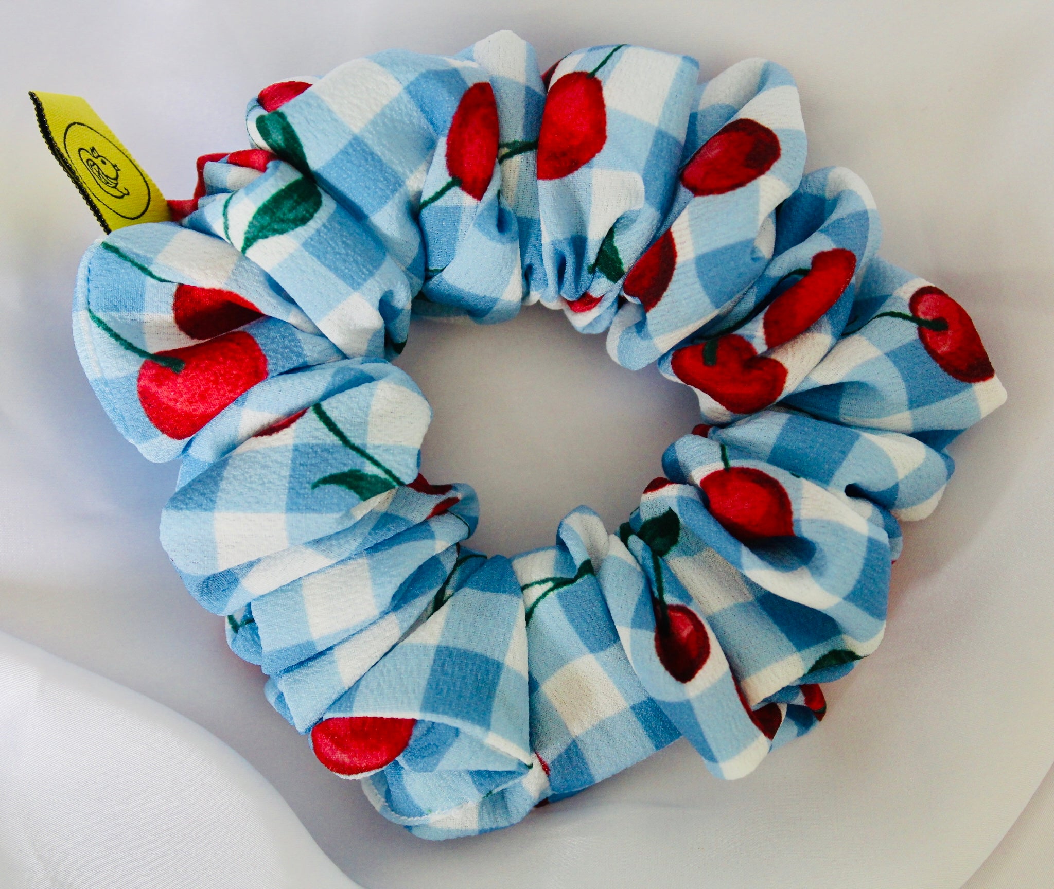 Cherry Picnic Large hair scrunchie
